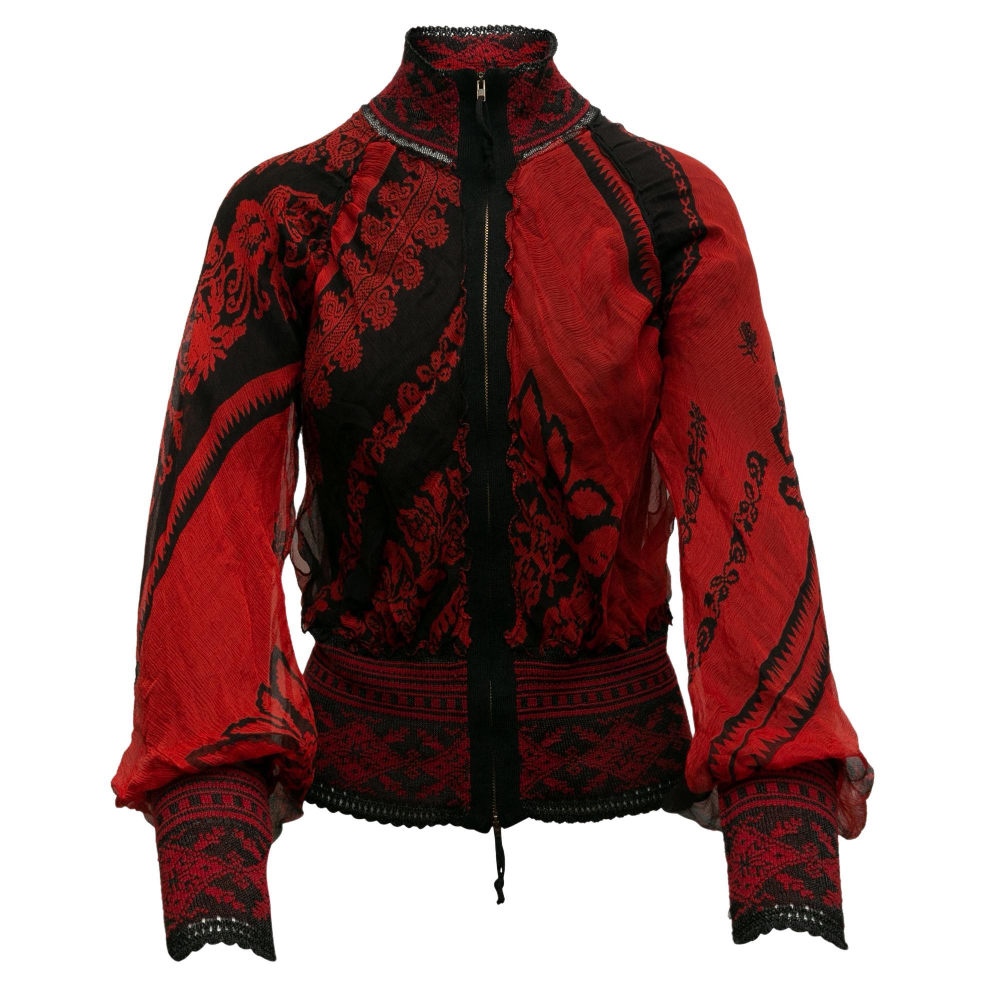 Jean Paul Gaultier Red & Black Silk Jacket