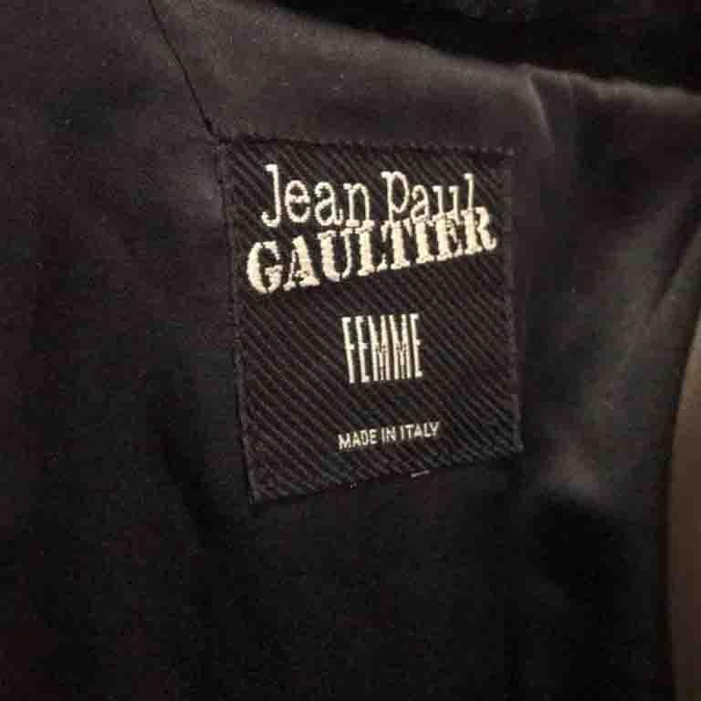 Jean Paul Gaultier Red Black Velvet Harlequin Wrap Shearling Coat  For Sale 8