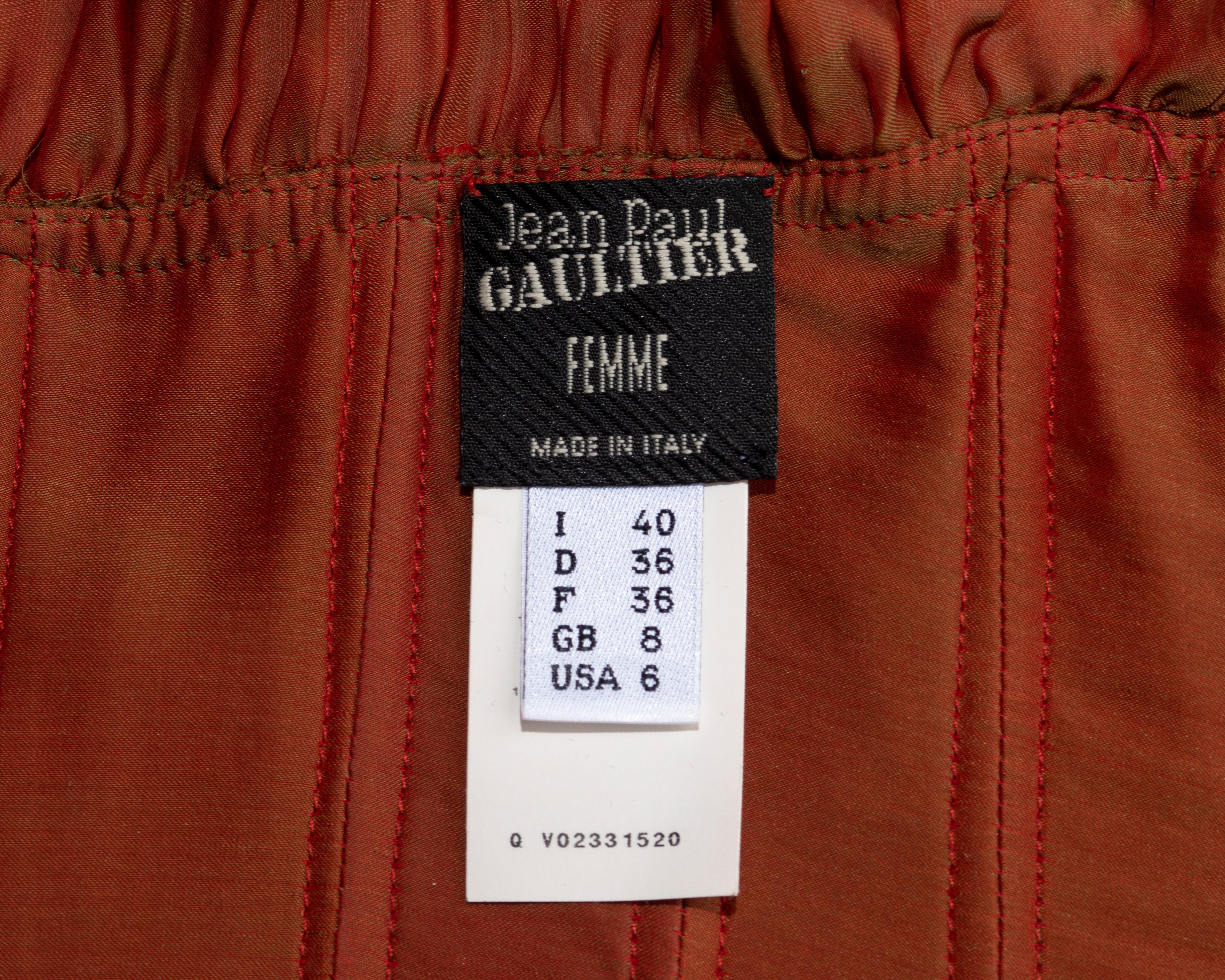 Jean Paul Gaultier red silk long sleeve corset, ss 2008 4