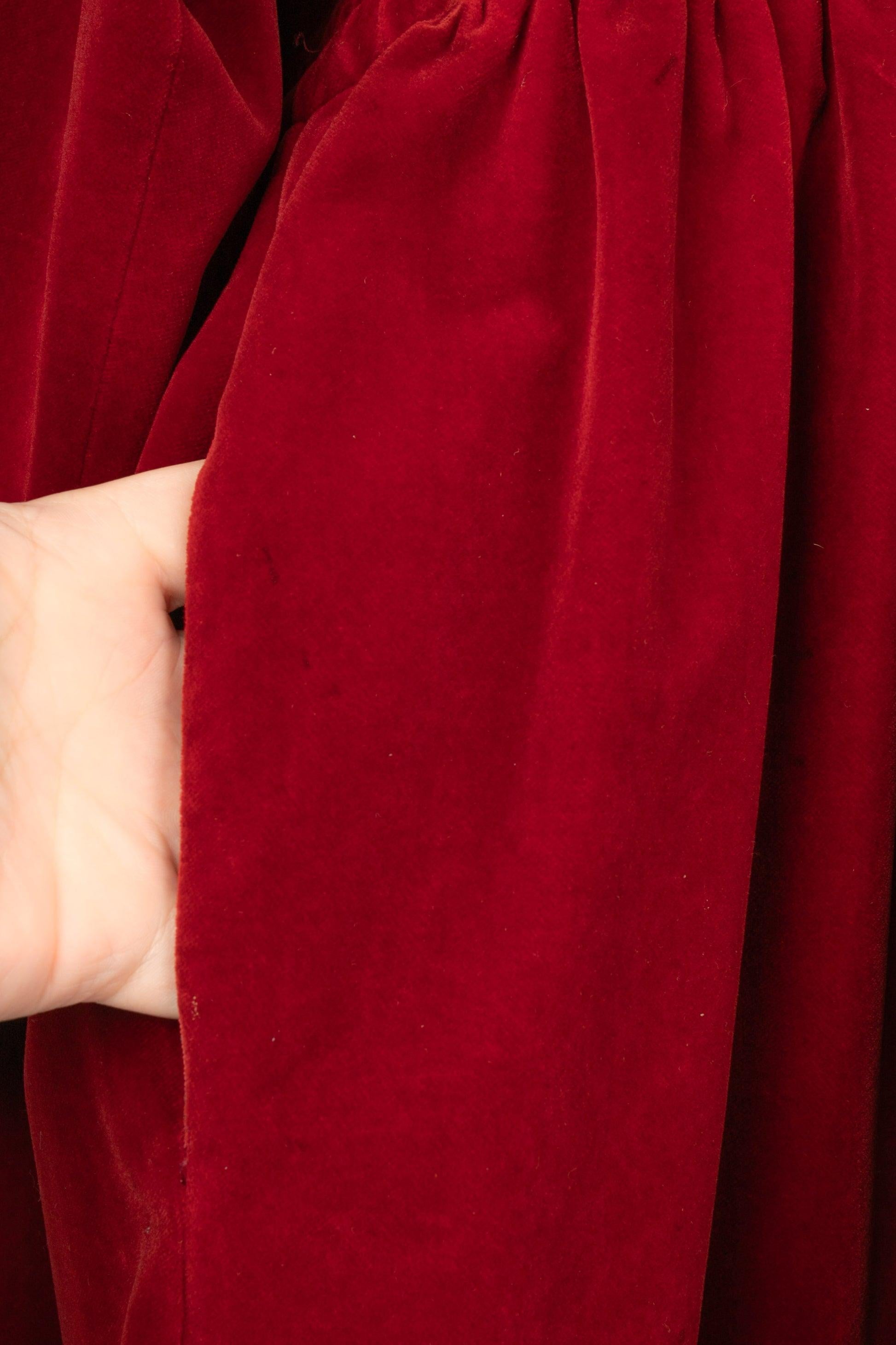 Jean-Paul Gaultier Red Velvet Coat For Sale 3