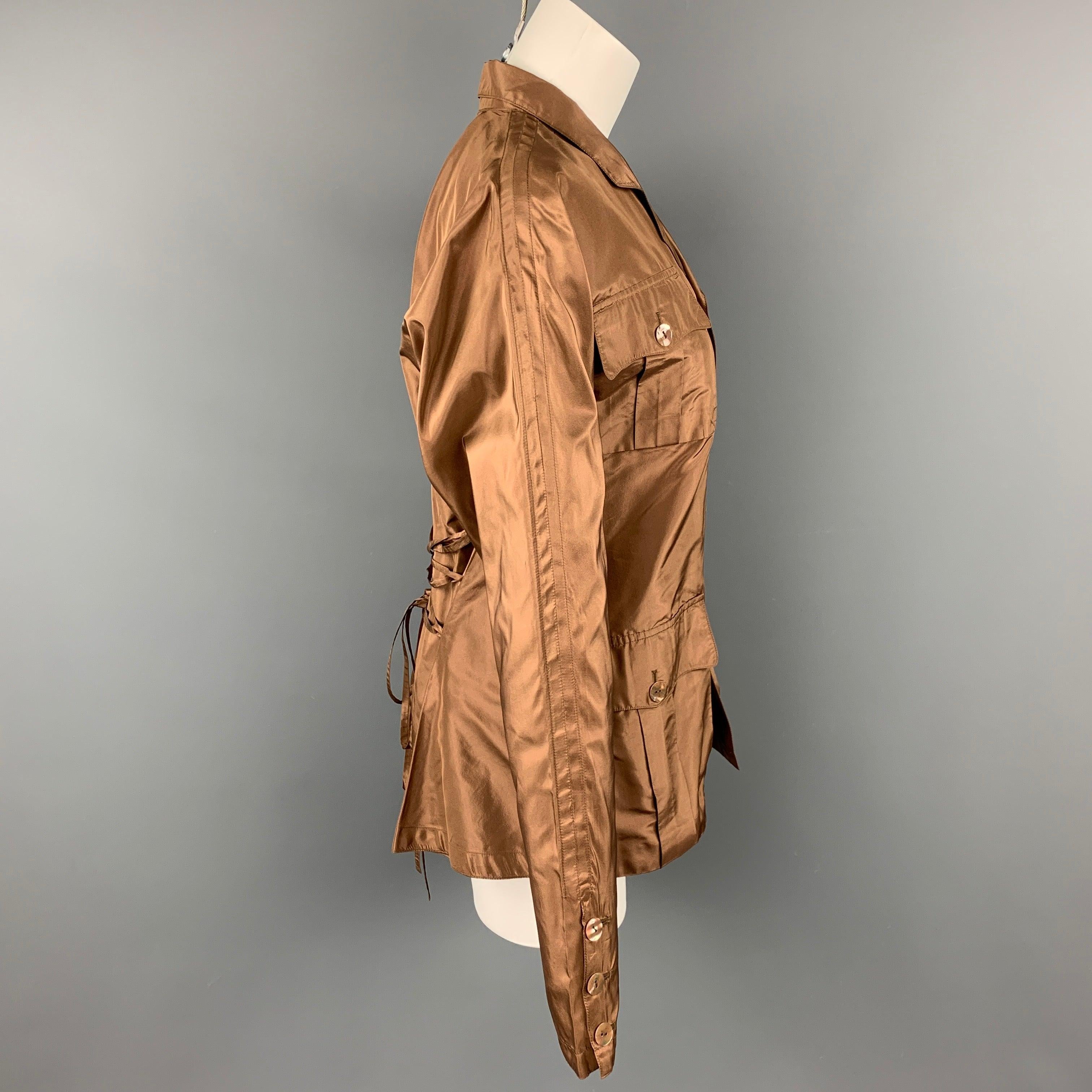 JEAN PAUL GAULTIER Reedition 1986 Size 6 Copper Silk Jacket In Good Condition For Sale In San Francisco, CA