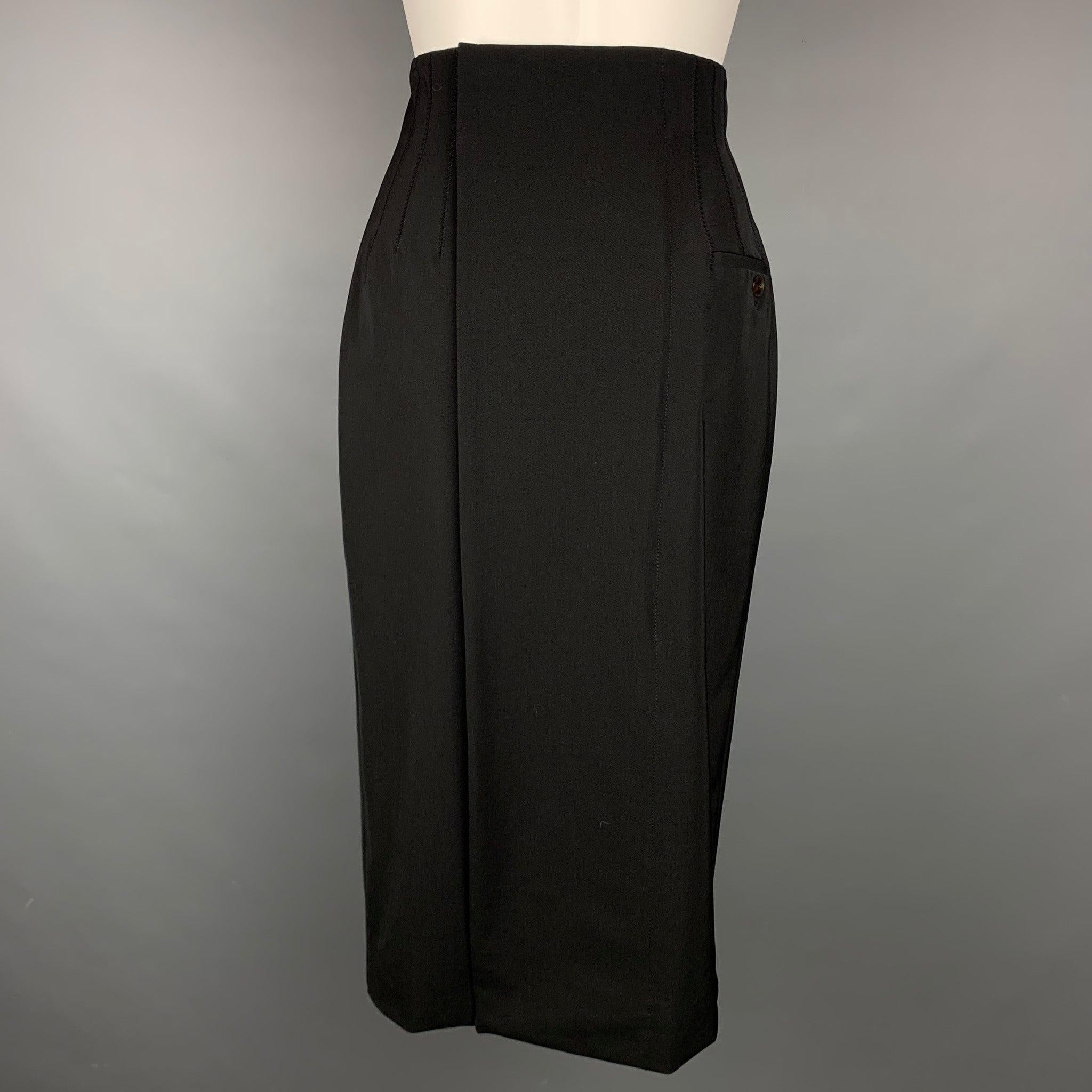 JEAN PAUL GAULTIER Reedition 1993/1994 Size 8 Wool/Polyester High Waisted Skirt In Good Condition For Sale In San Francisco, CA