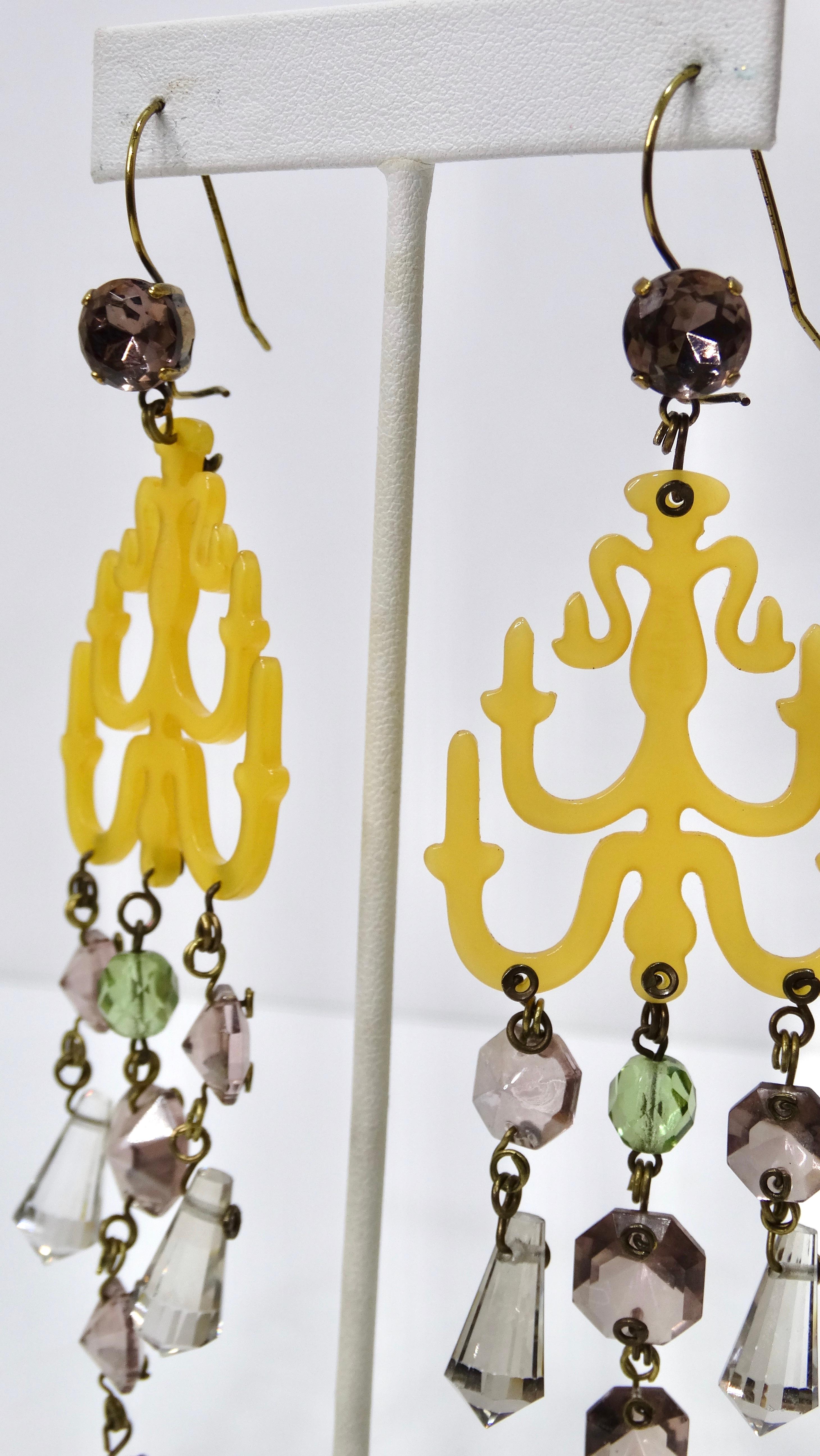 Jean Paul Gaultier Resin & Crystal Chandelier Earrings 2