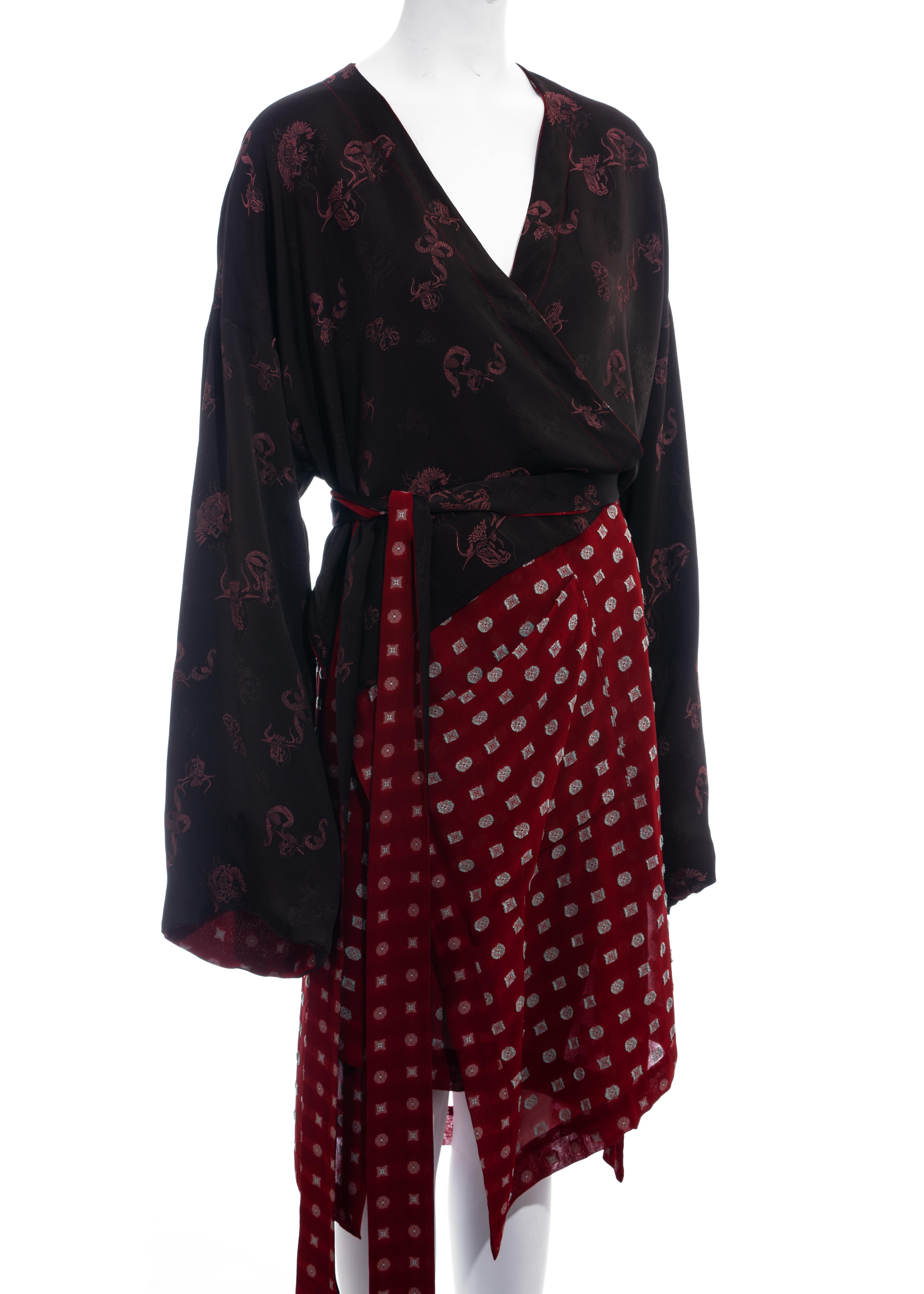 Jean Paul Gaultier reversible chiffon and jacquard evening robe, fw 1994 In Excellent Condition For Sale In London, GB