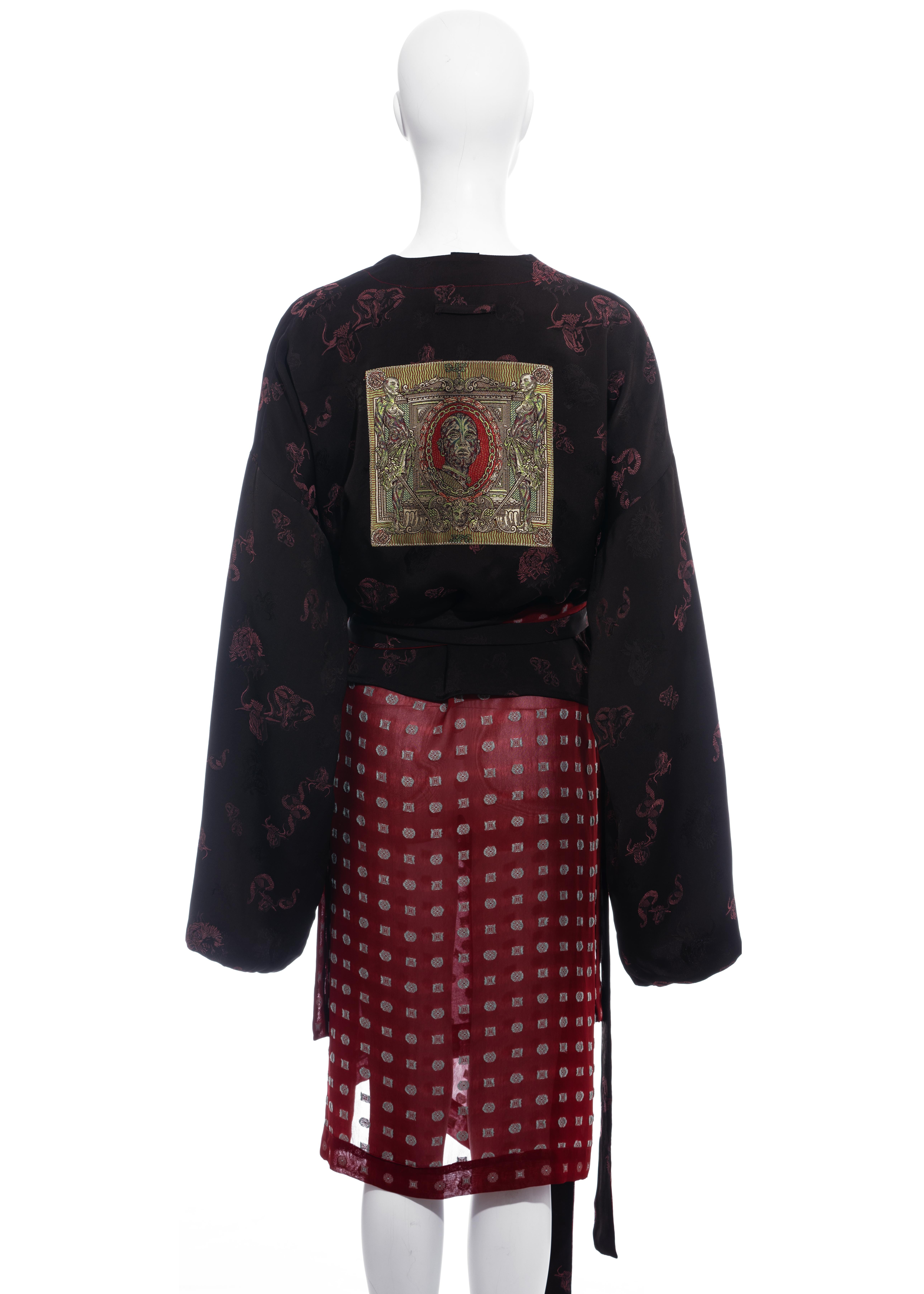 Jean Paul Gaultier reversible chiffon and jacquard evening robe, fw 1994 For Sale 3