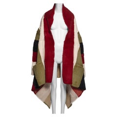 Jean Paul Gaultier Reversible Tricolour Sheared Rabbit Fur Blanket Coat, FW 1999