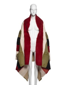 Jean Paul Gaultier Reversible Tricolour Sheared Rabbit Fur Blanket Coat, FW 1999