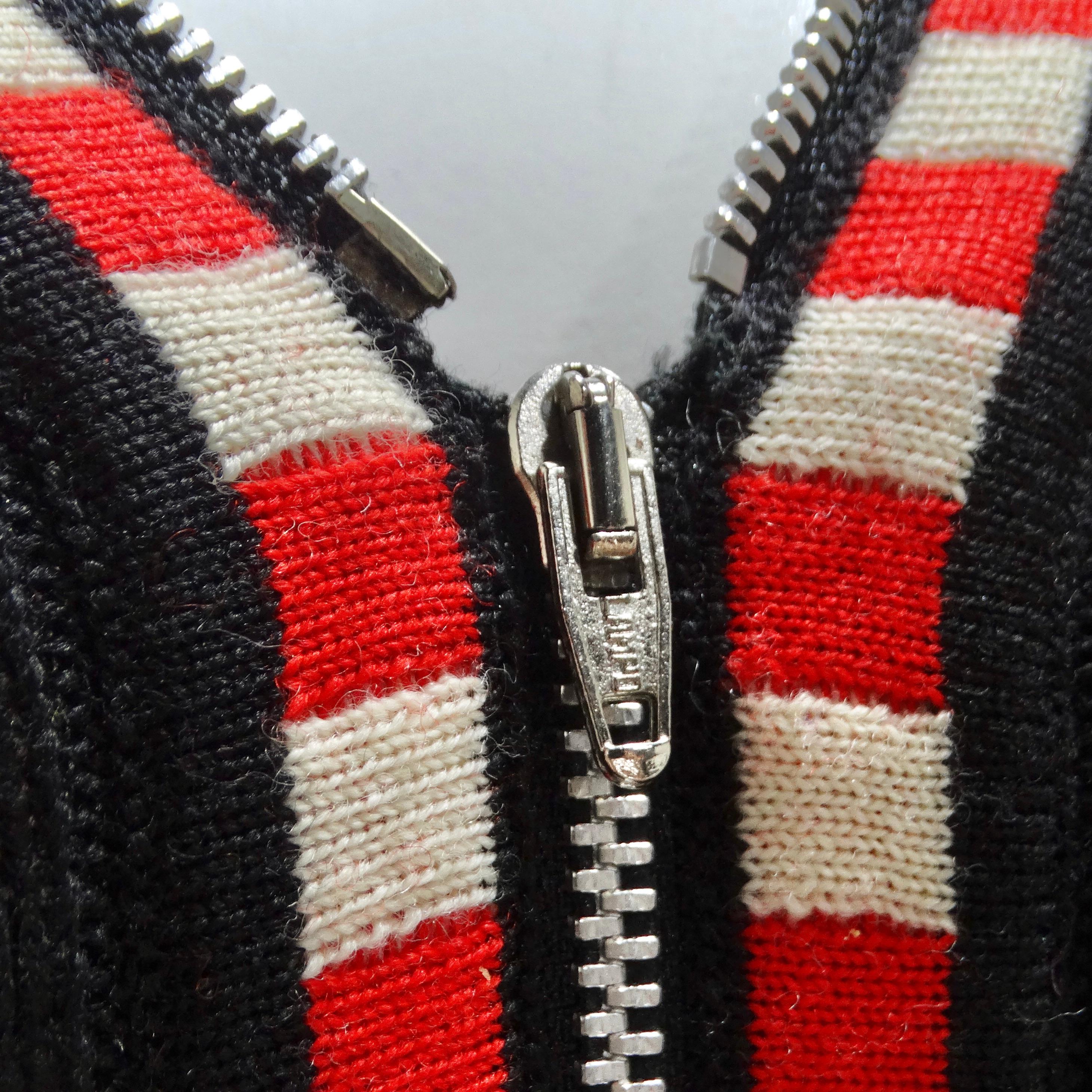 Jean Paul Gaultier Rib Knit Zip-Up Sweater In Good Condition For Sale In Scottsdale, AZ