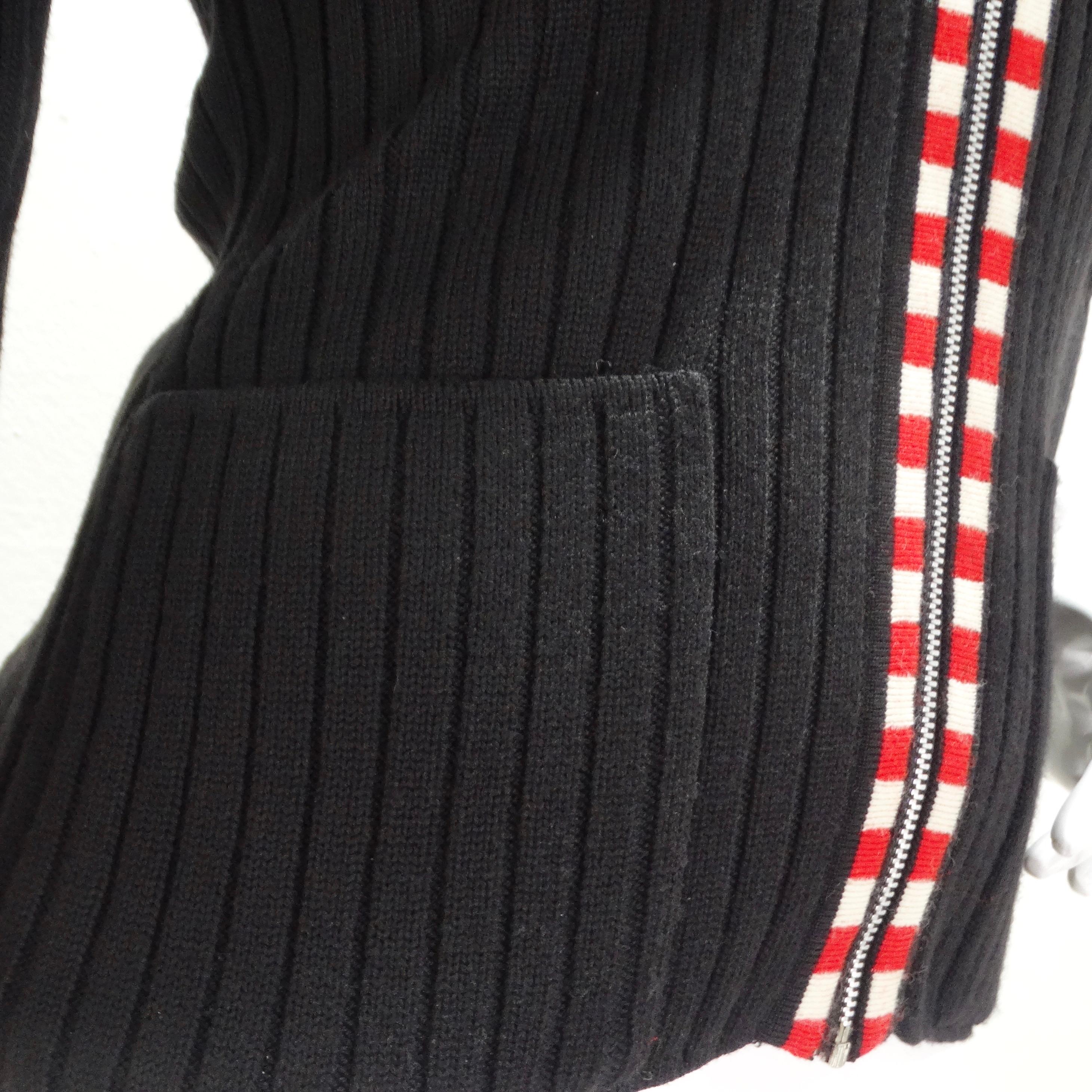 Women's or Men's Jean Paul Gaultier Rib Knit Zip-Up Sweater For Sale