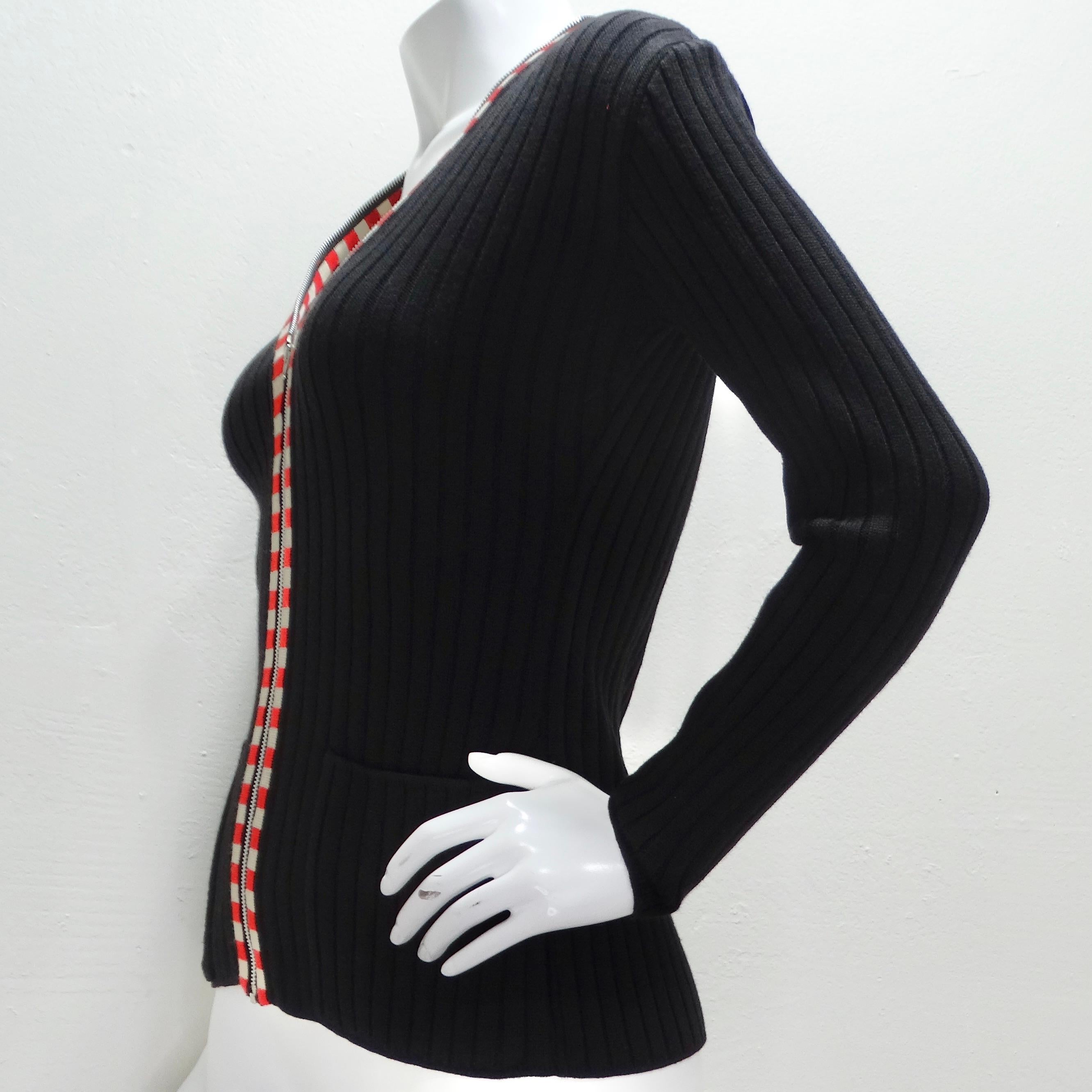 Jean Paul Gaultier Rib Knit Zip-Up Sweater For Sale 3