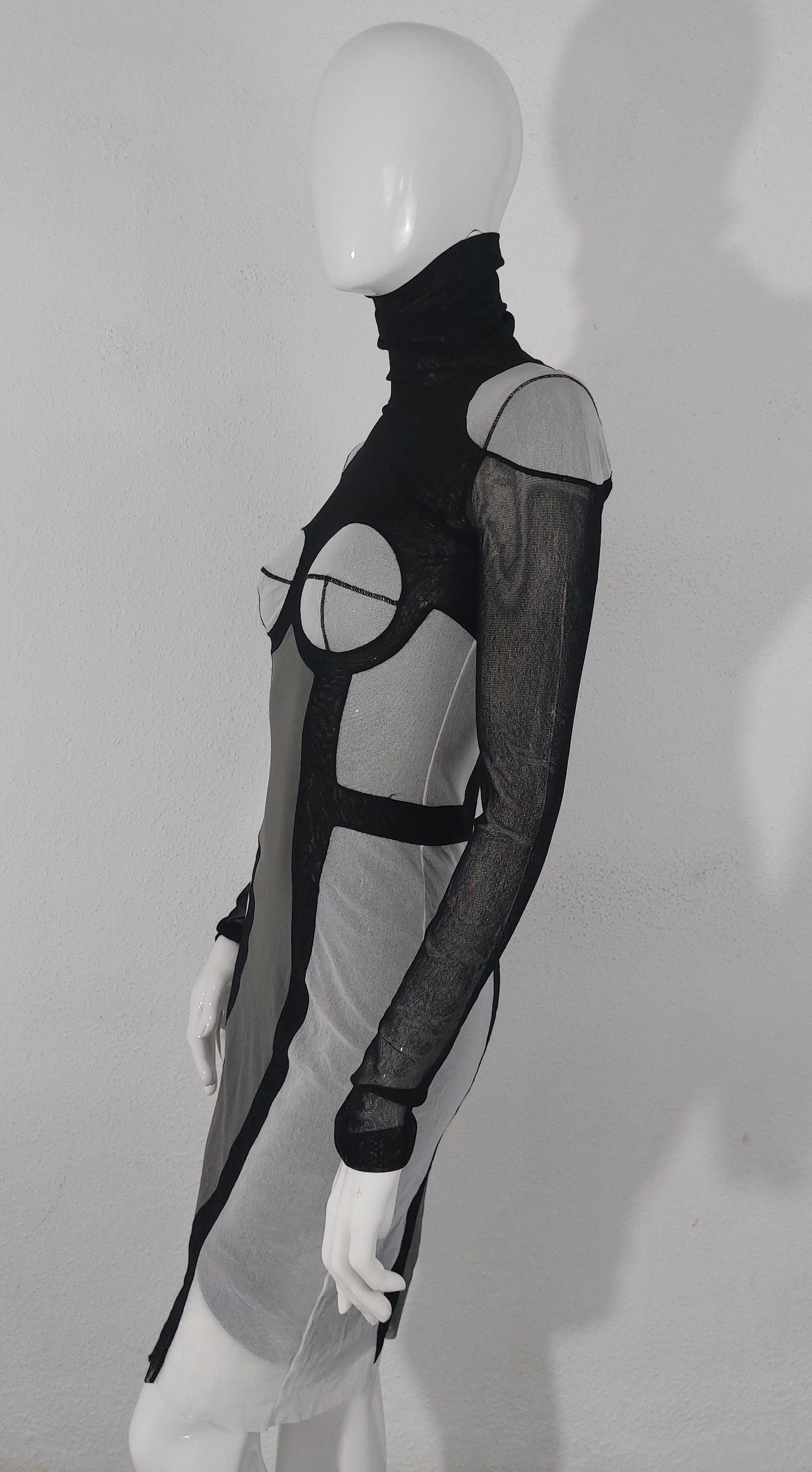 Jean Paul Gaultier Robot Cyber 5th Fifth Element SS90  Trompe L'oeil Dress For Sale 5