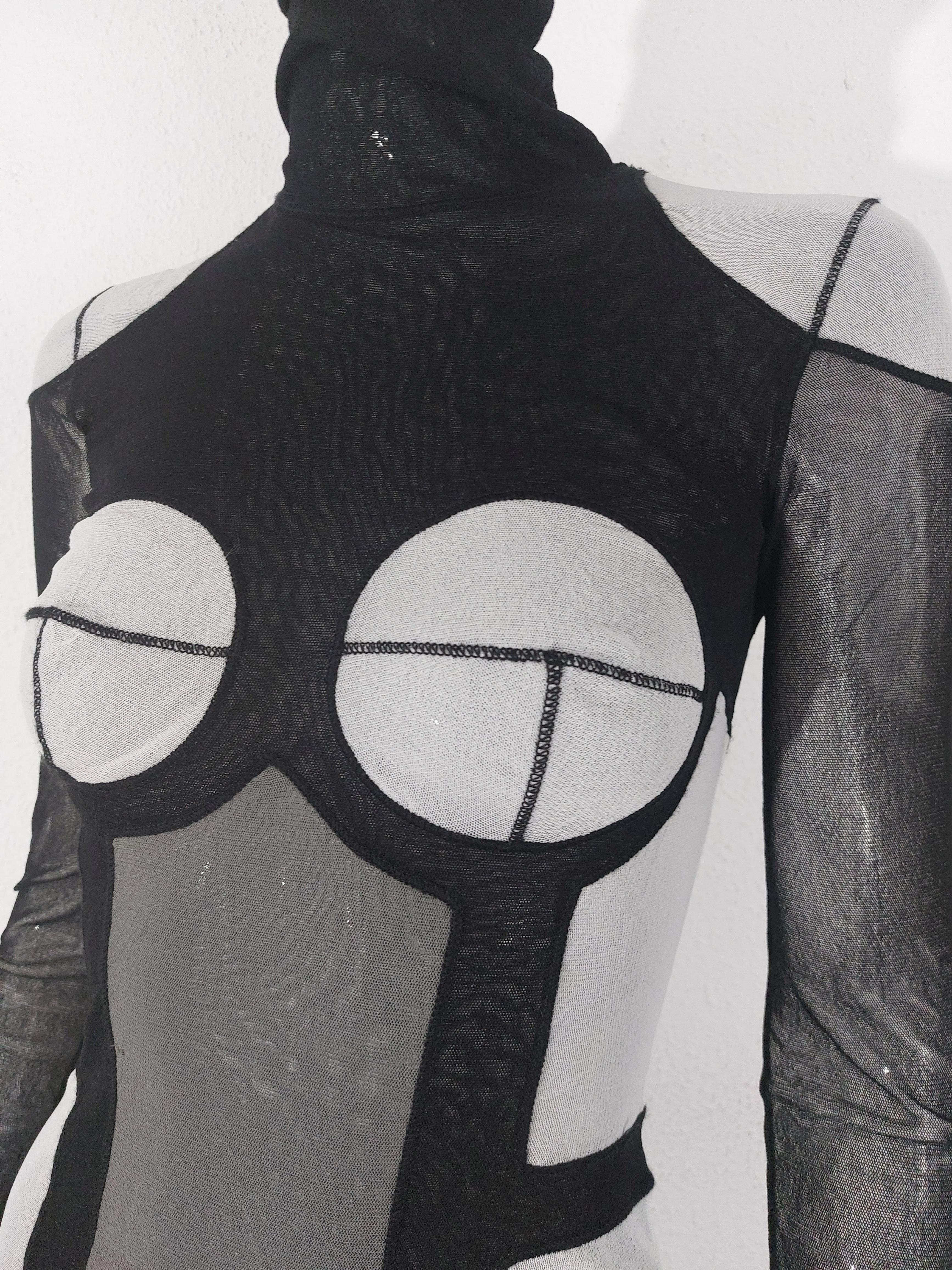 Jean Paul Gaultier Robot Cyber 5th Fifth Element F/S 90  Trompe L'Oeil Kleid Damen im Angebot