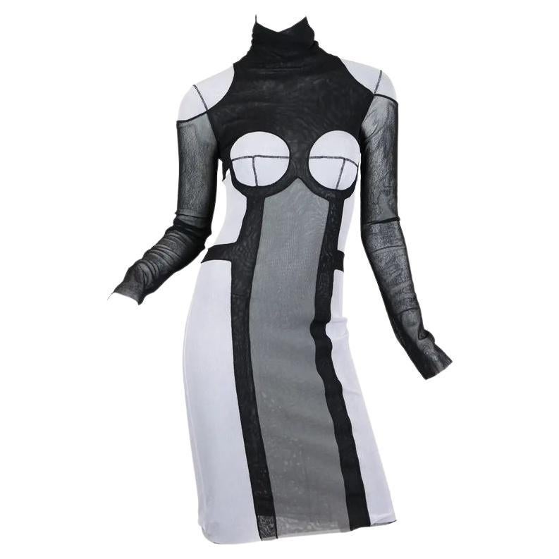 Jean Paul Gaultier Robot Cyber 5th Fifth Element SS90  Trompe L'oeil Dress