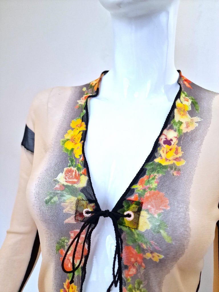 Jean Paul Gaultier Rose Kendall Kylie Jenner Mesh Transparent 
