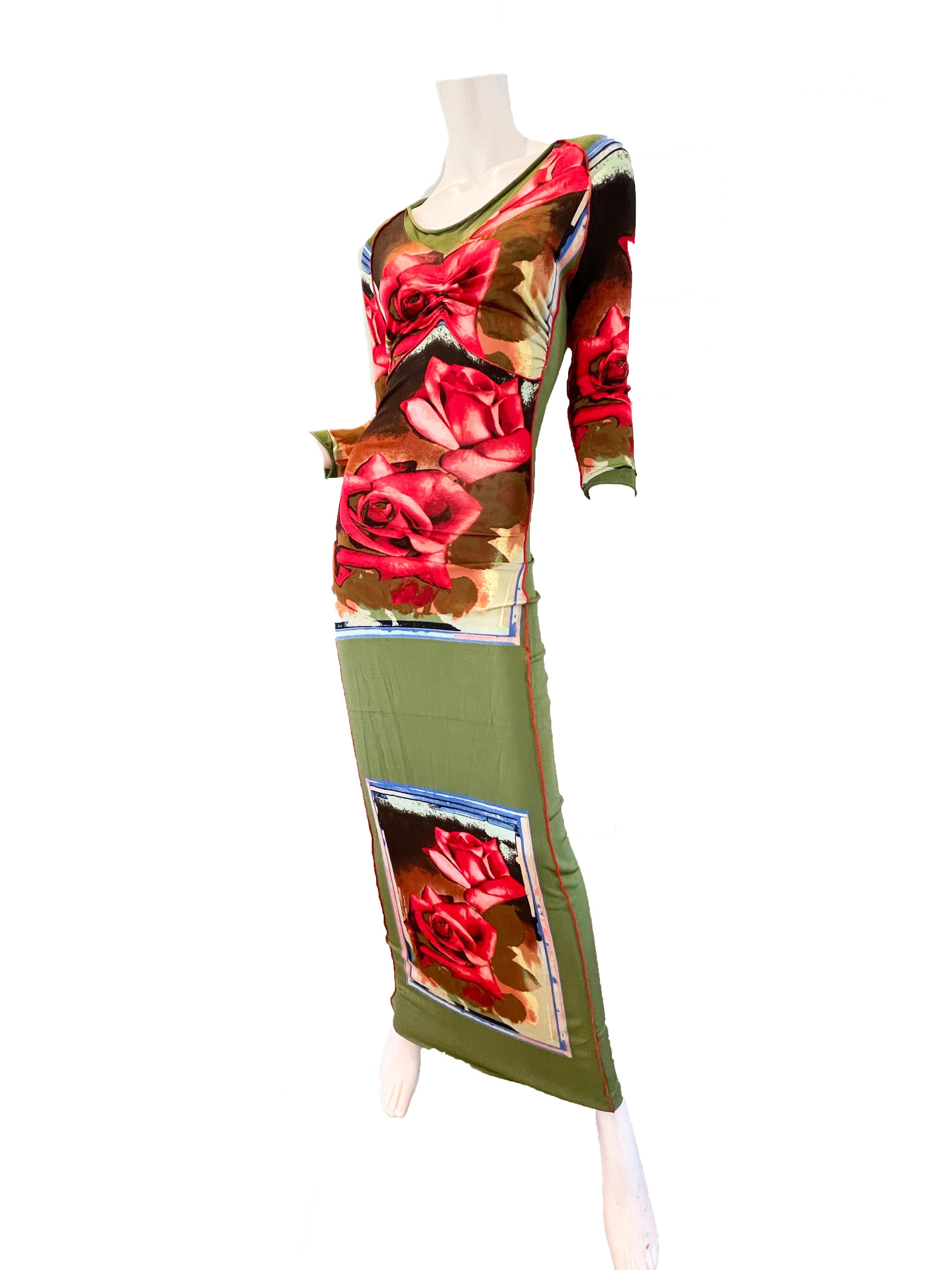 Brown Jean Paul Gaultier Roses Dress with open back