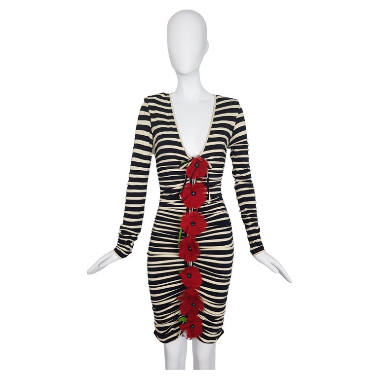 tight fitting parti striped dress Breton Stripe Form Fitting Dress | Propriano | Anti-UV