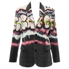 Jean Paul Gaultier Runway Cotton Velvet Graffiti Print Blazer, Fall 2012