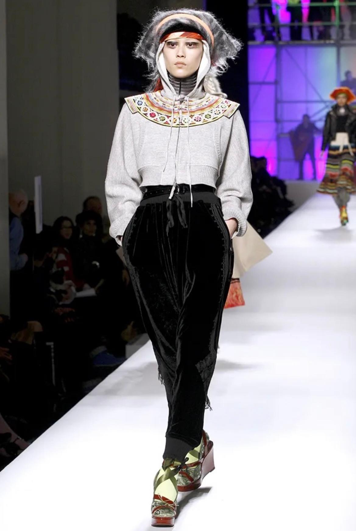 Beige Jean Paul Gaultier Runway Cropped Hoodie Jacket, Fall-Winter 2010 For Sale