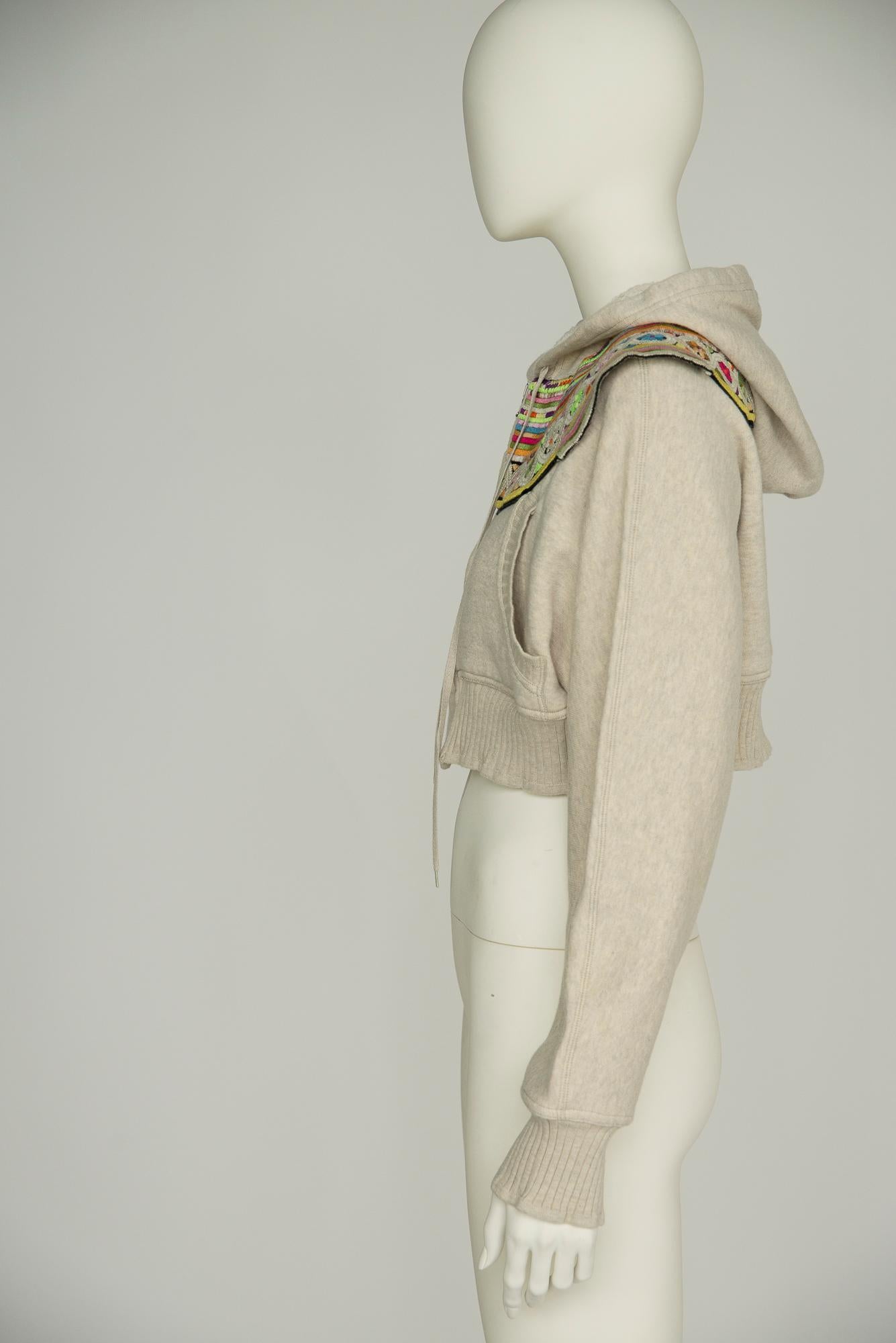 Jean Paul Gaultier Runway Cropped Hoodie Jacket, Fall-Winter 2010 For Sale 4