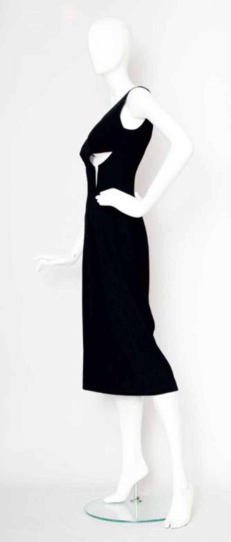 Jean Paul Gaultier Runway Cut Out Cutout Couture Breast SS 1993 Black Dress In Excellent Condition For Sale In PARIS, FR