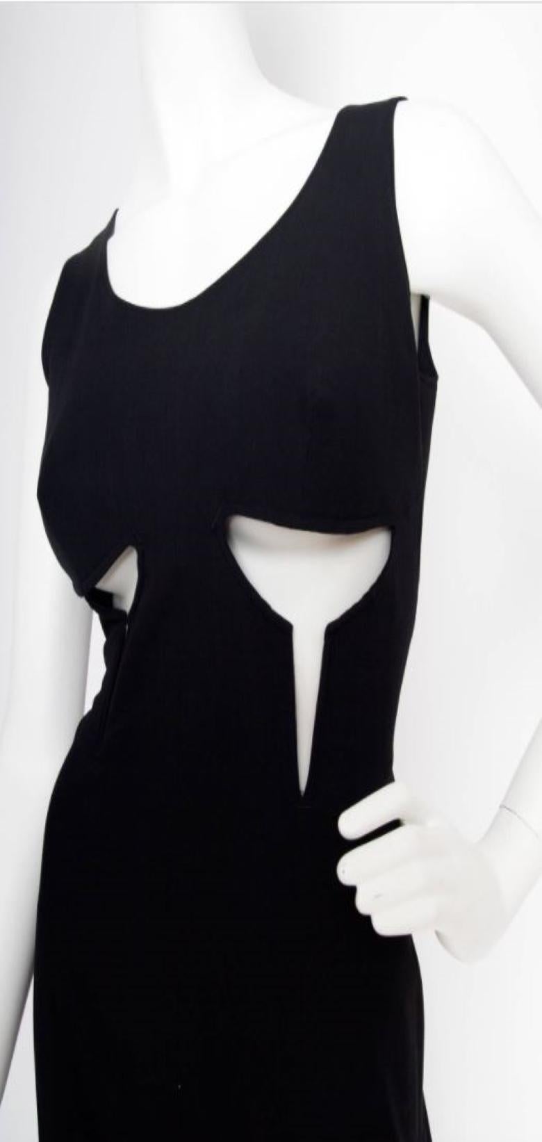 Jean Paul Gaultier Runway Cut Out Cutout Couture Breast SS 1993 Black Dress For Sale 2