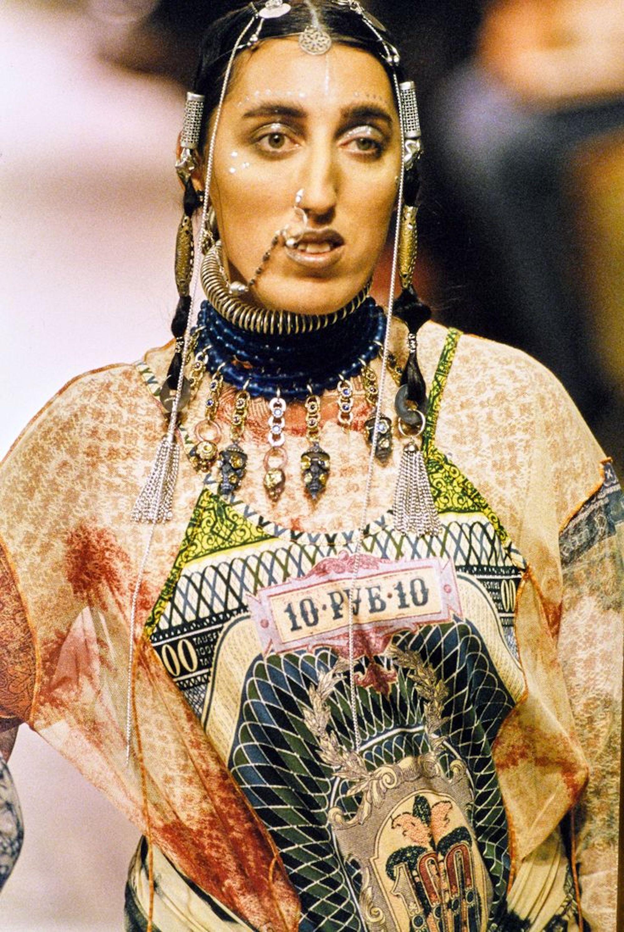 Anglo-Indian JEAN PAUL GAULTIER Runway Iconic multi row Choker from Punk SS 1994 collection