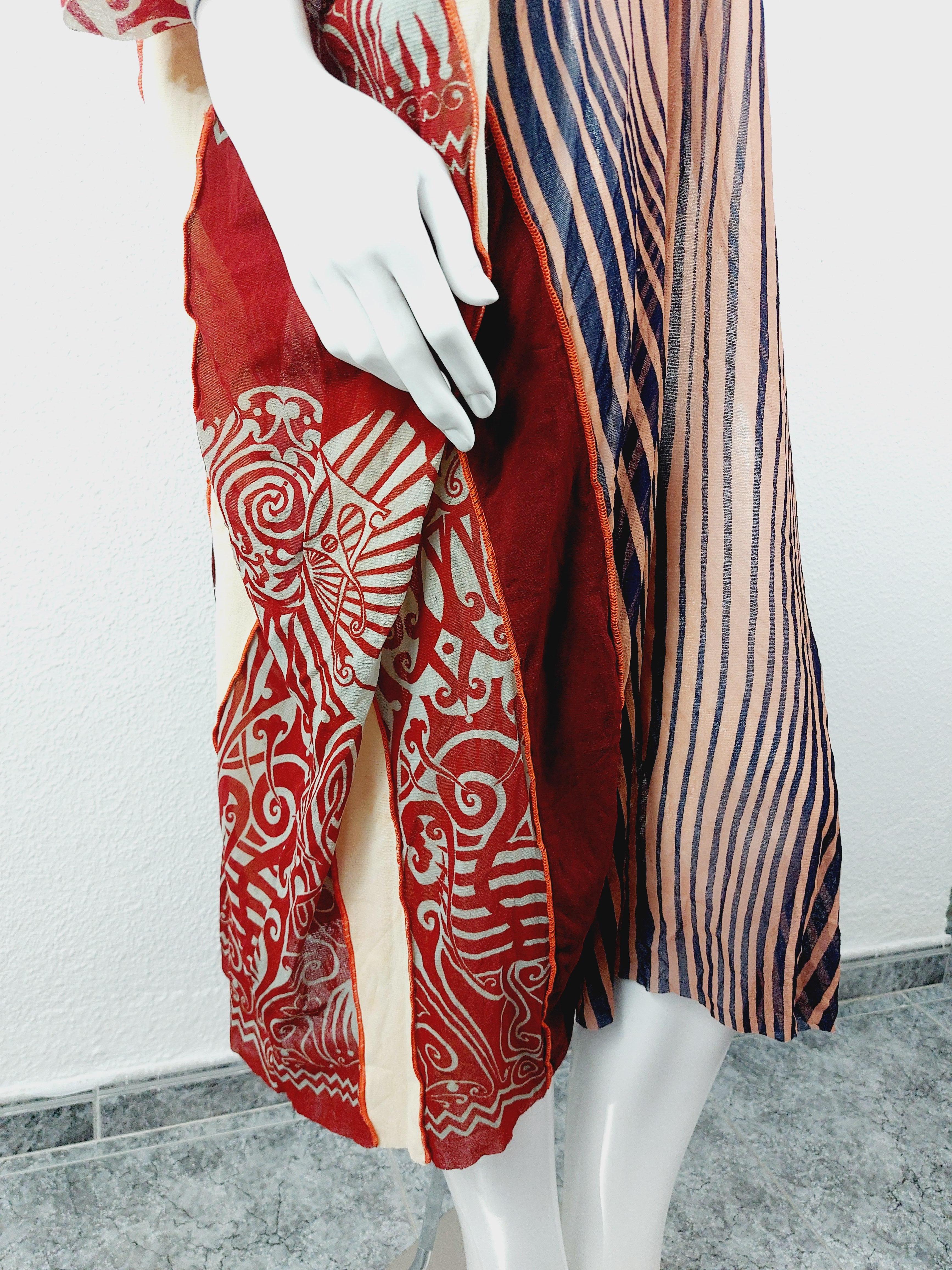 Jean Paul Gaultier Runway Nude Contour Maxi Caftan Robe Caftan Optical S/S 1996 en vente 5