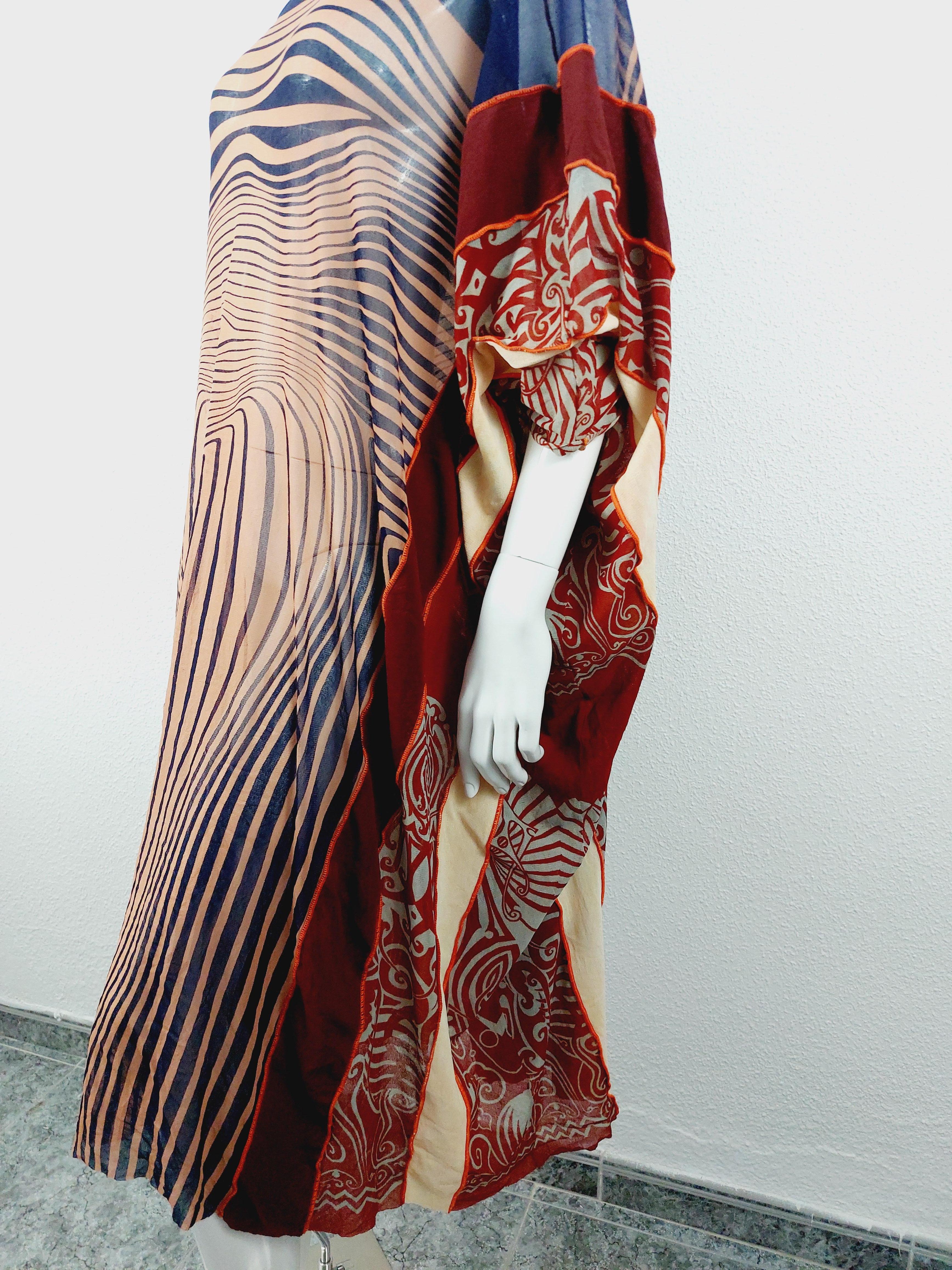 Jean Paul Gaultier Runway Nude Contour Maxi Caftan Robe Caftan Optical S/S 1996 en vente 12