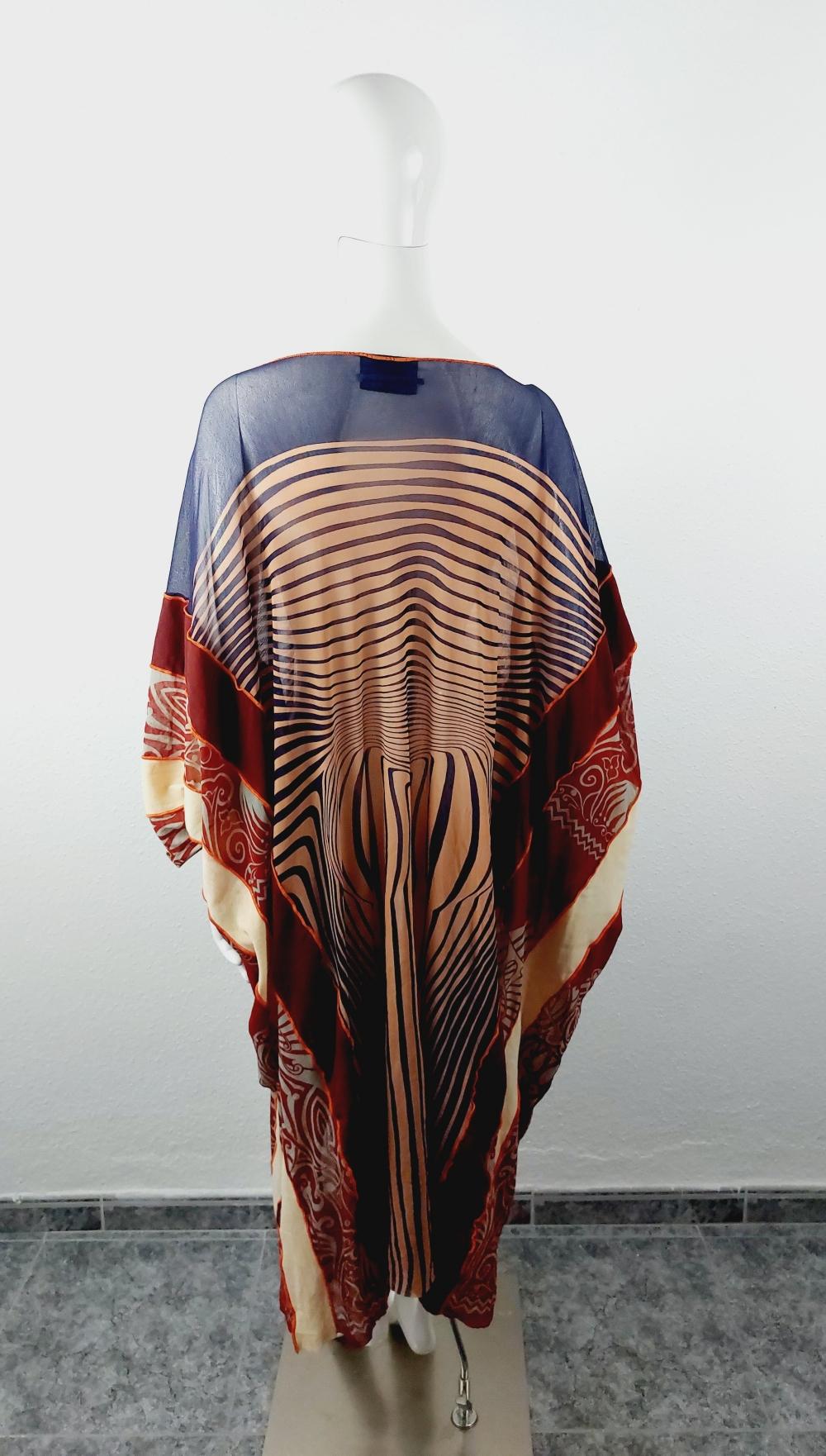 Jean Paul Gaultier Runway Nude Contour Maxi Caftan Robe Caftan Optical S/S 1996 en vente 13