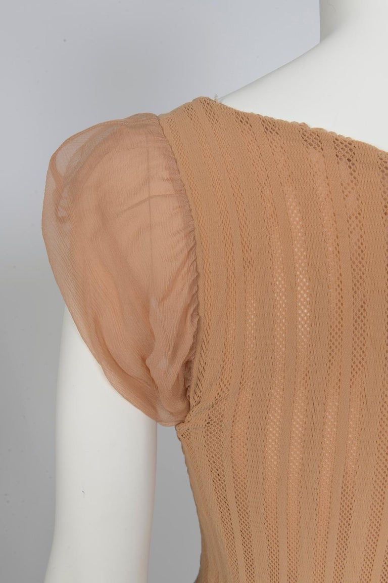 Jean Paul Gaultier Runway Sheer Nude Mesh Maxi Dress, Spring-Summer 2001 For Sale 12