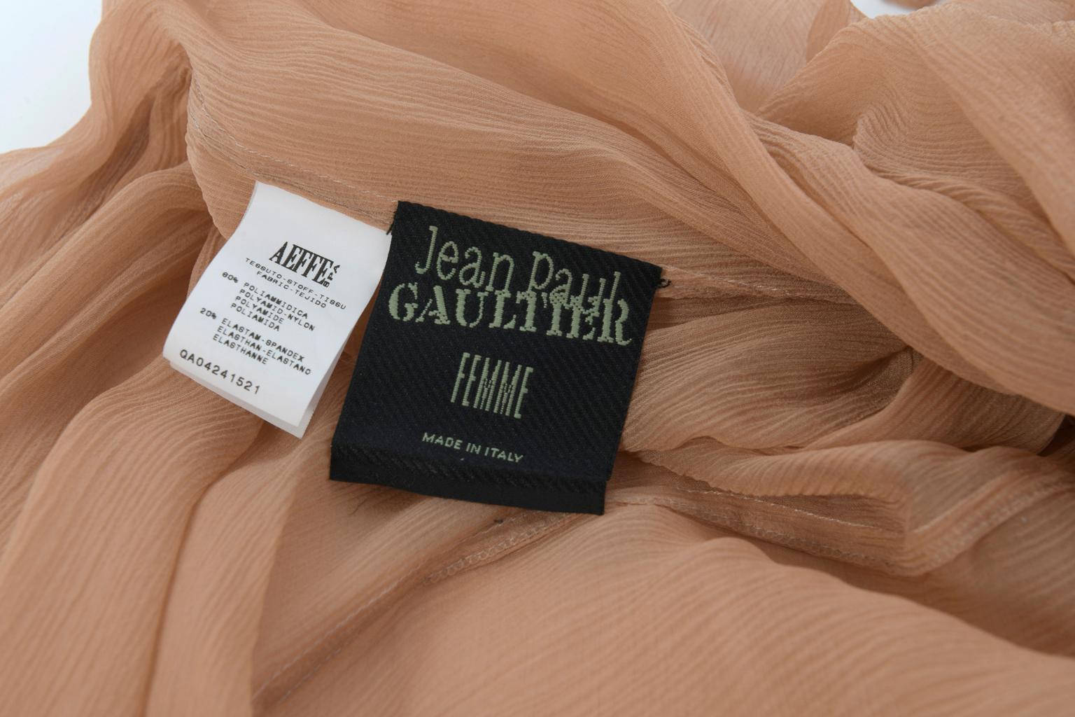 Jean Paul Gaultier Runway Sheer Nude Mesh Maxi Dress, Spring-Summer 2001 For Sale 15