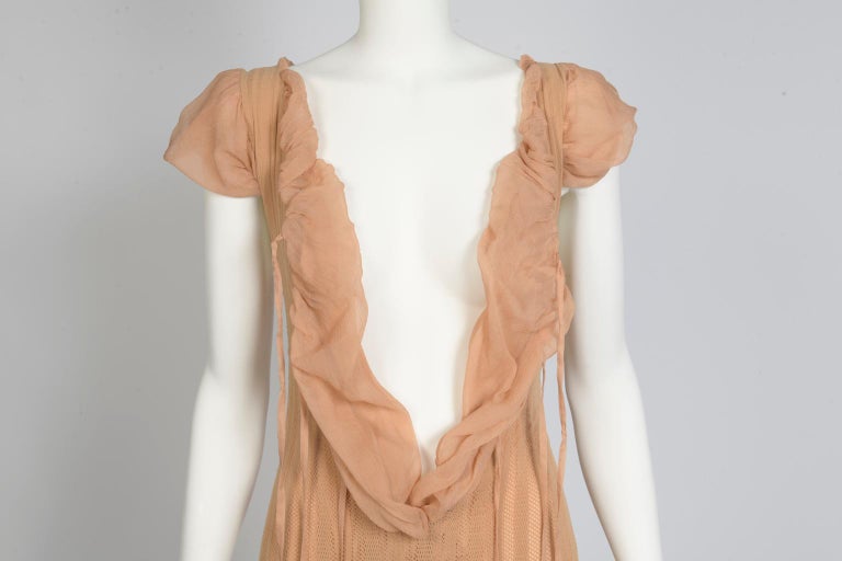 Jean Paul Gaultier Runway Sheer Nude Mesh Maxi Dress, Spring-Summer 2001 For Sale 4