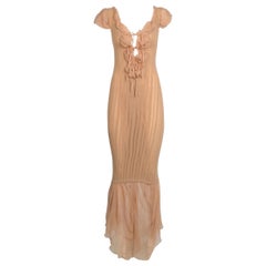 Jean Paul Gaultier Runway Sheer Nude Mesh Maxi Dress, Spring-Summer 2001