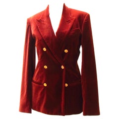 Jean Paul Gaultier Blazer de terciopelo color óxido