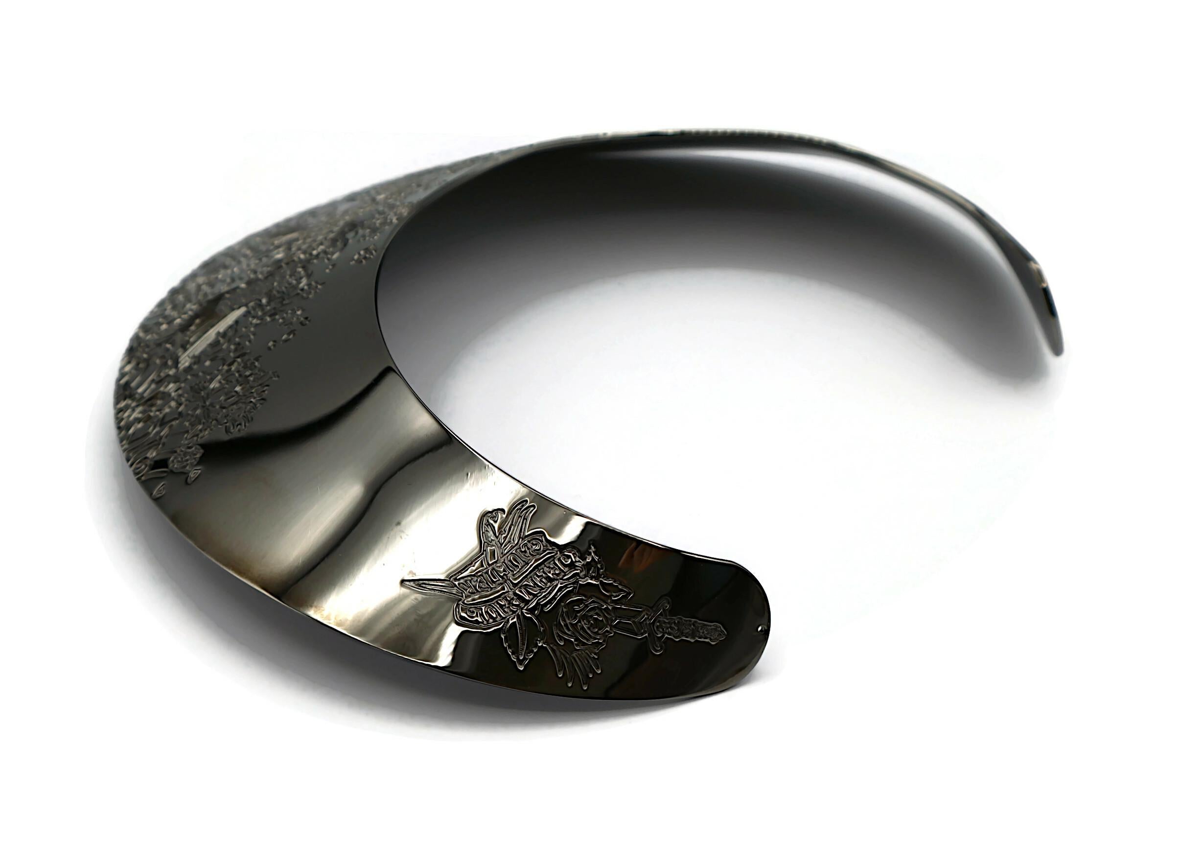 JEAN PAUL GAULTIER Ruthenium Color Japanese Koi Fish Tattoo Choker Necklace 5
