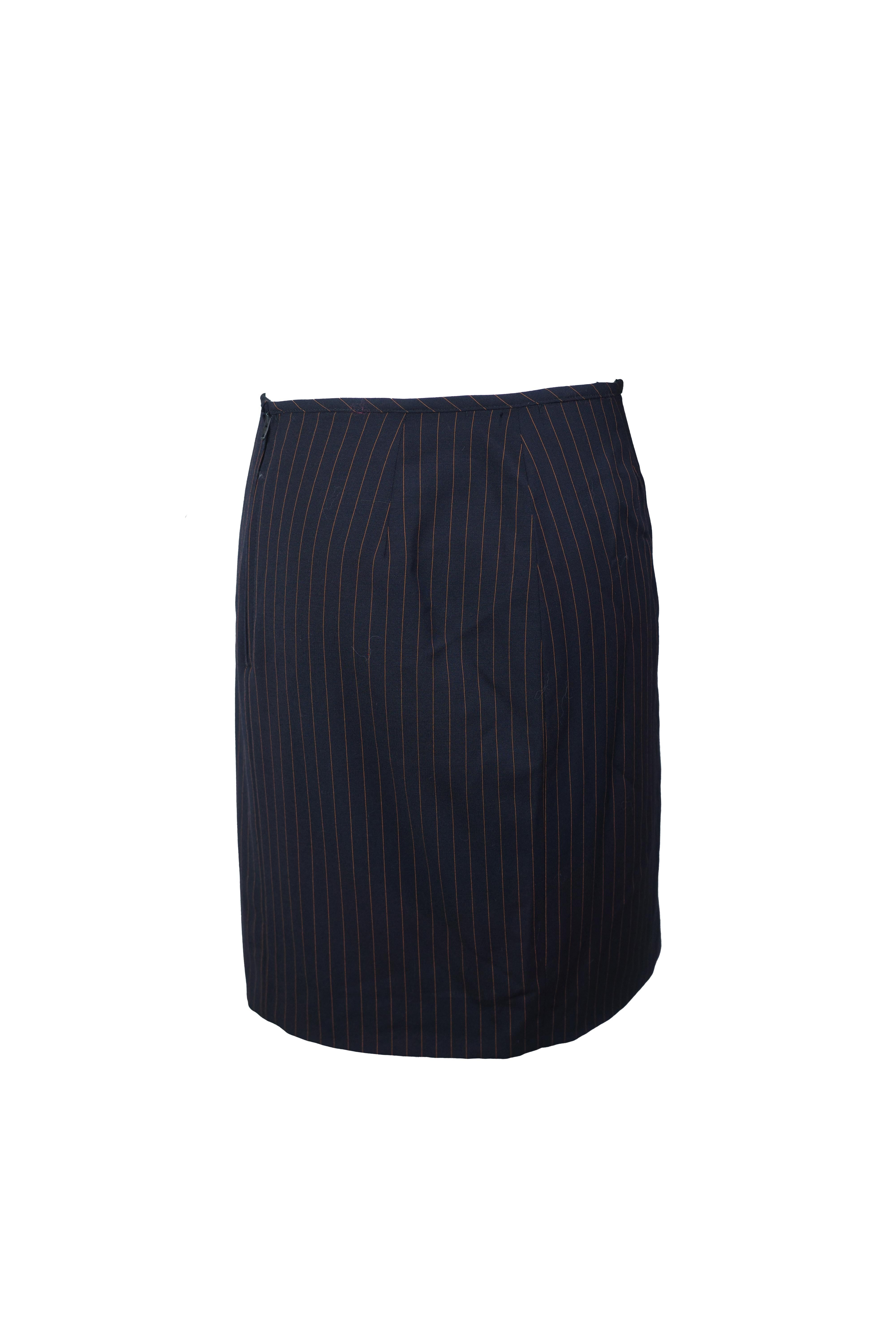 JEAN PAUL GAULTIER S/s 1989 Pinstripe Draped Lapel Madonna Set in vendita 5