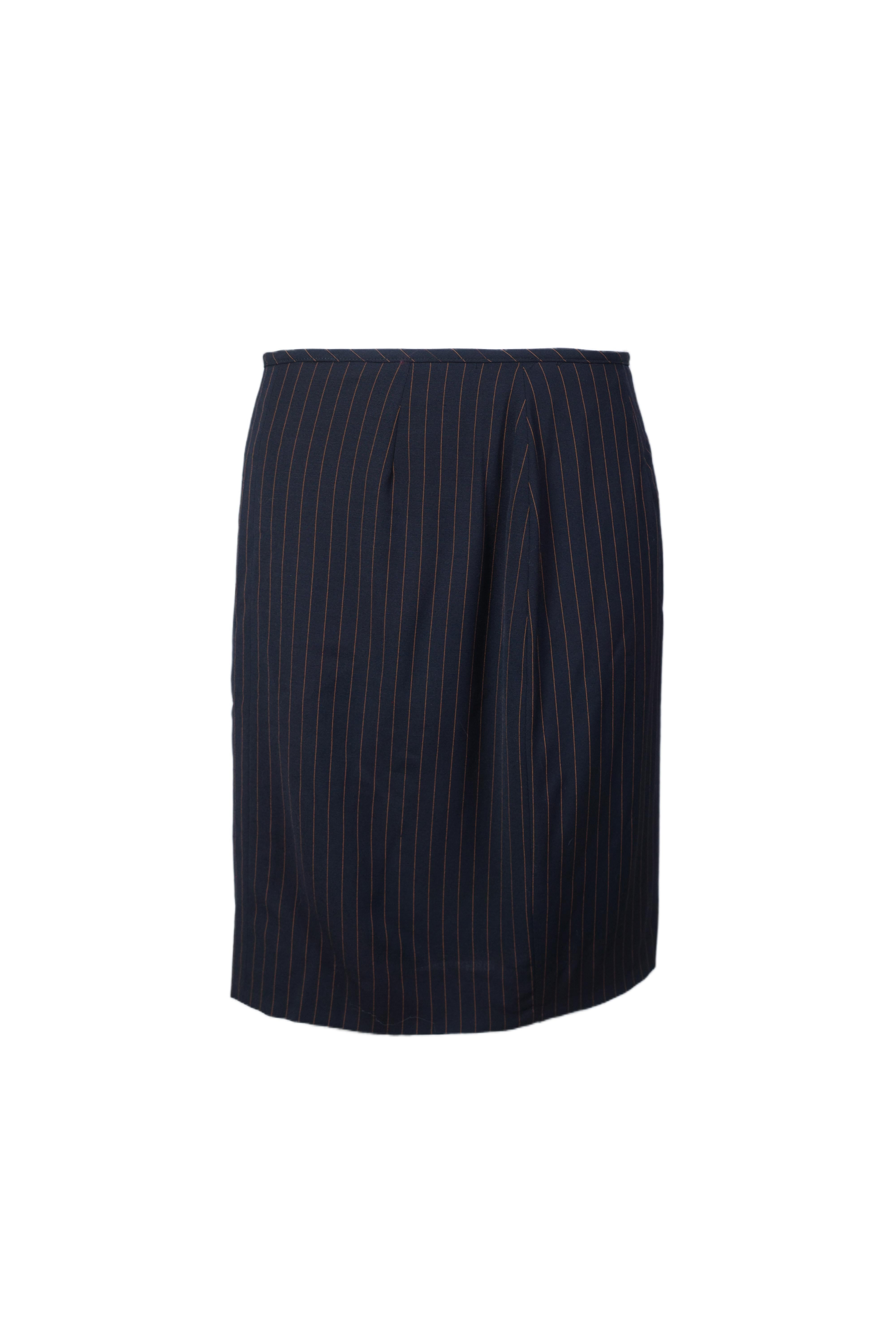 JEAN PAUL GAULTIER S/s 1989 Pinstripe Draped Lapel Madonna Set in vendita 4