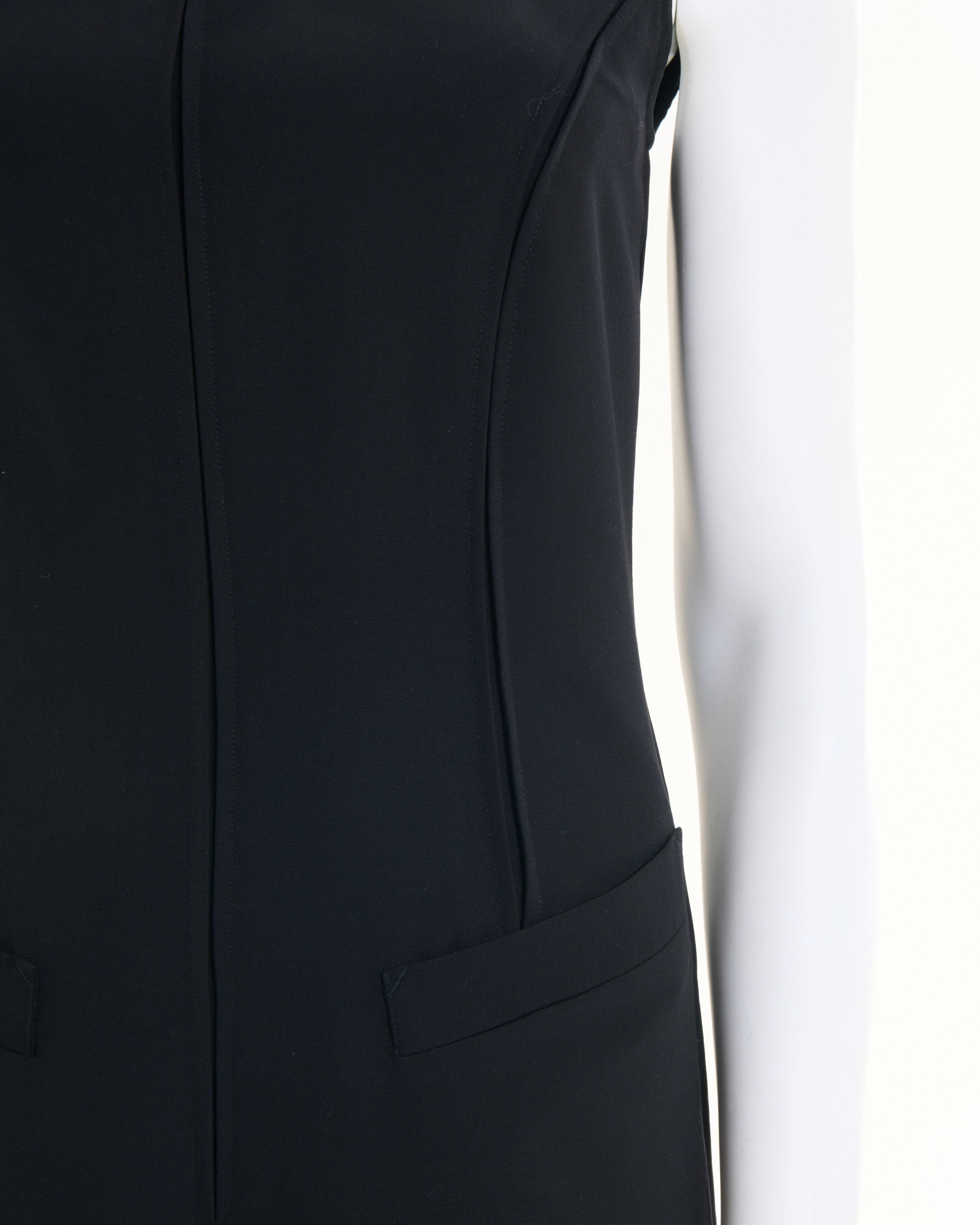 Jean Paul Gaultier S/S 1990 'Rhapsodie in blue' Combinaison noire à une épaule en vente 1