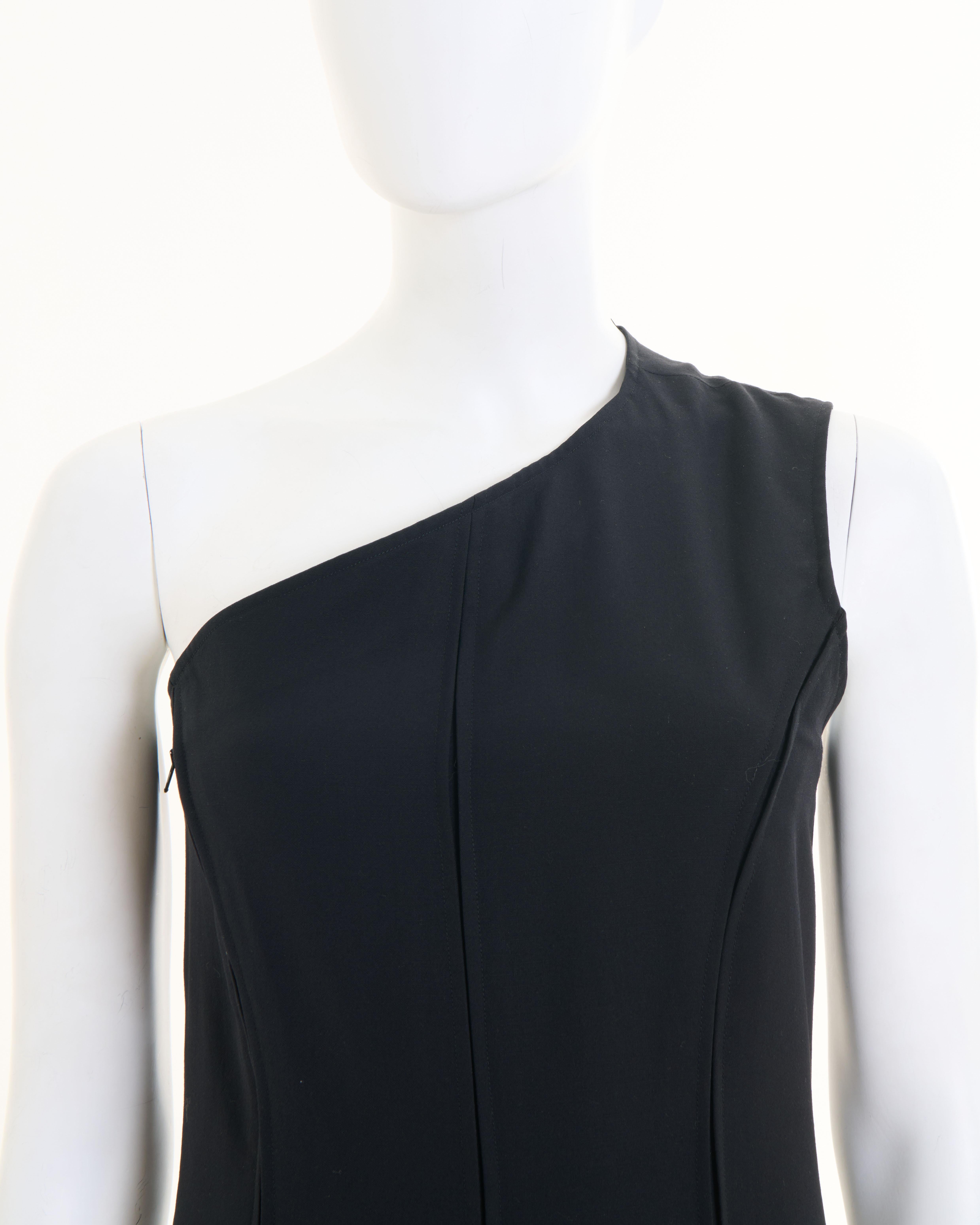 Jean Paul Gaultier S/S 1990 'Rhapsodie in blue' Combinaison noire à une épaule en vente 2