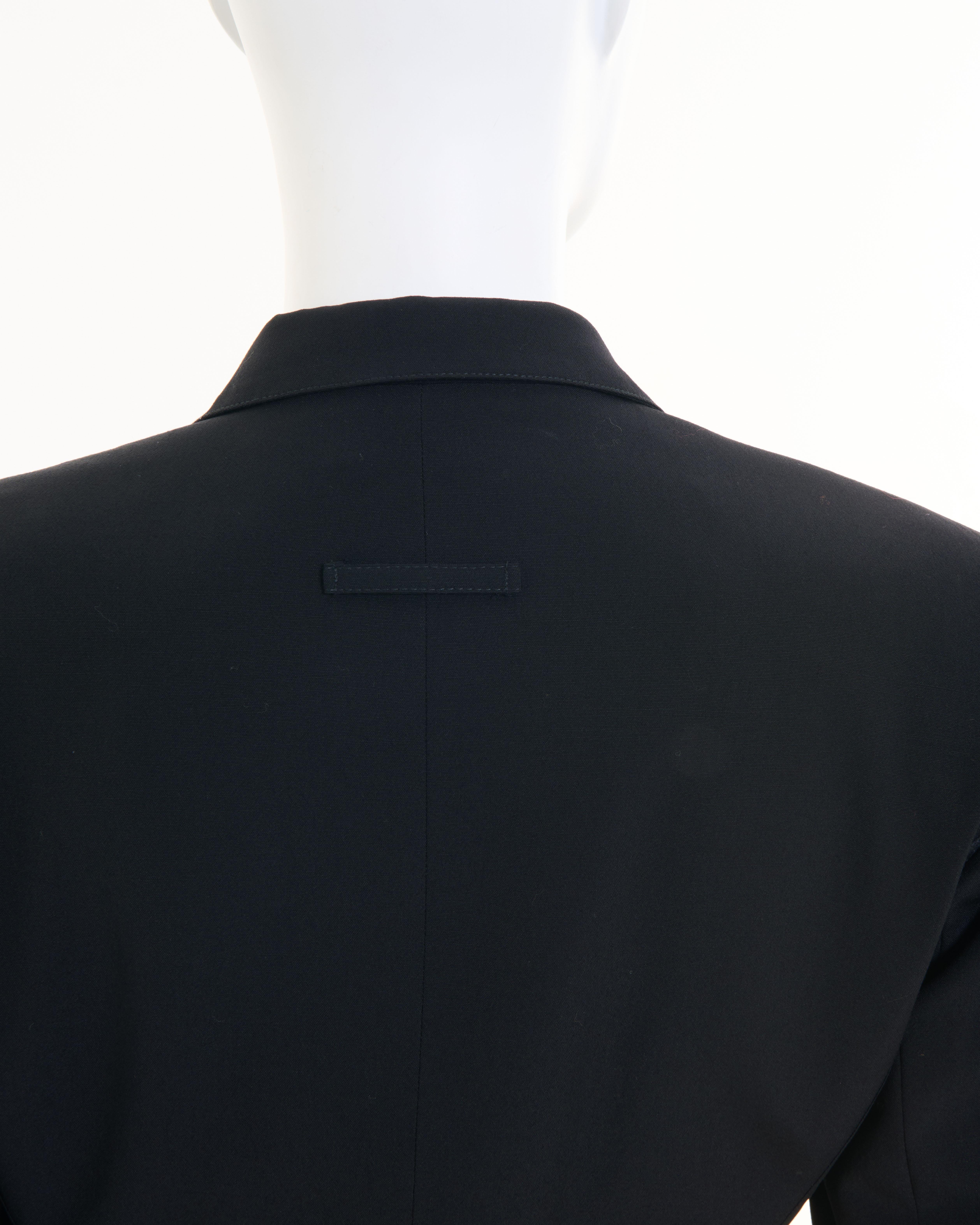 Jean Paul Gaultier S/S 1992 Black wool double breasted bondage jacket For Sale 4