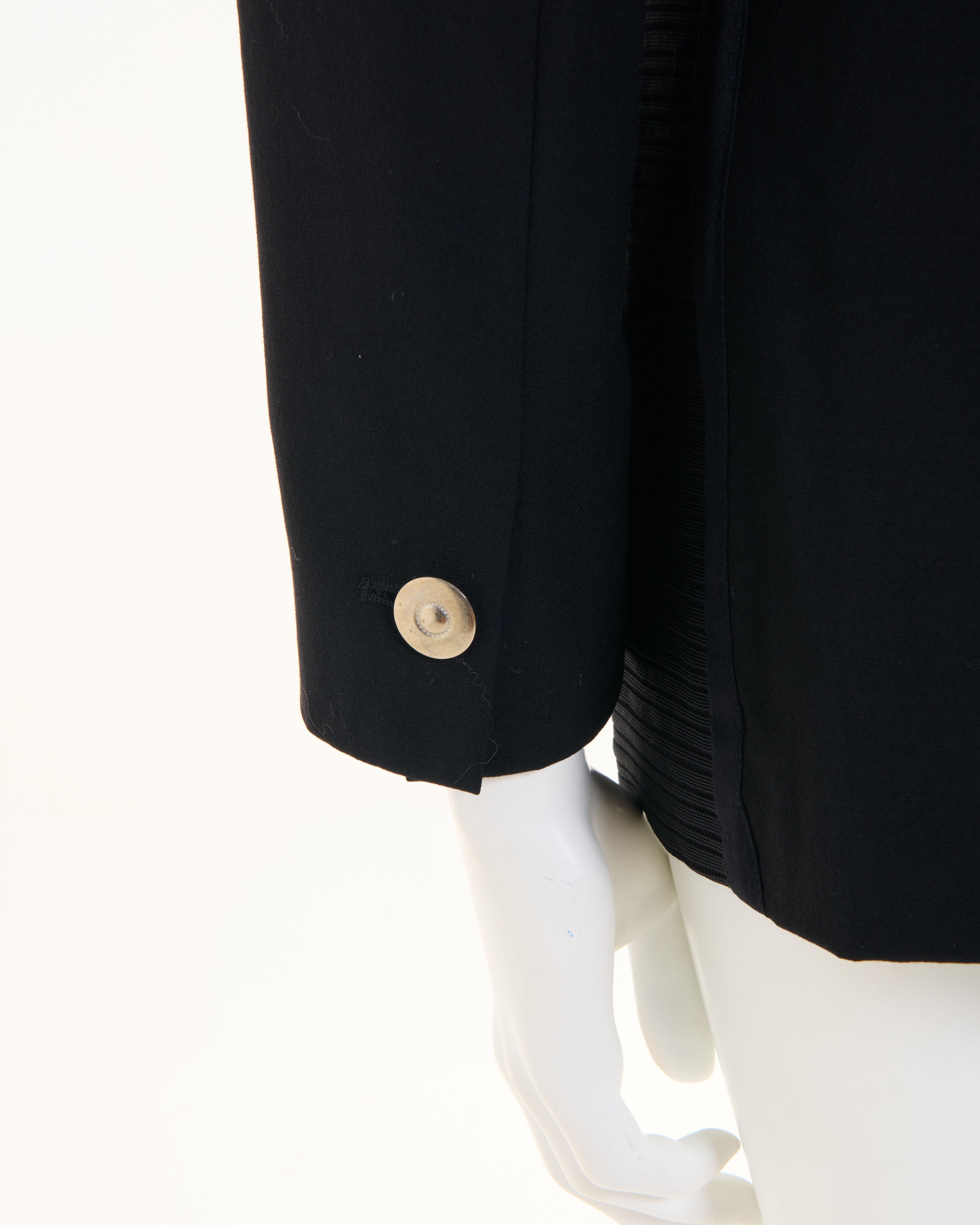 Jean Paul Gaultier S/S 1992 Black wool double breasted bondage jacket For Sale 5