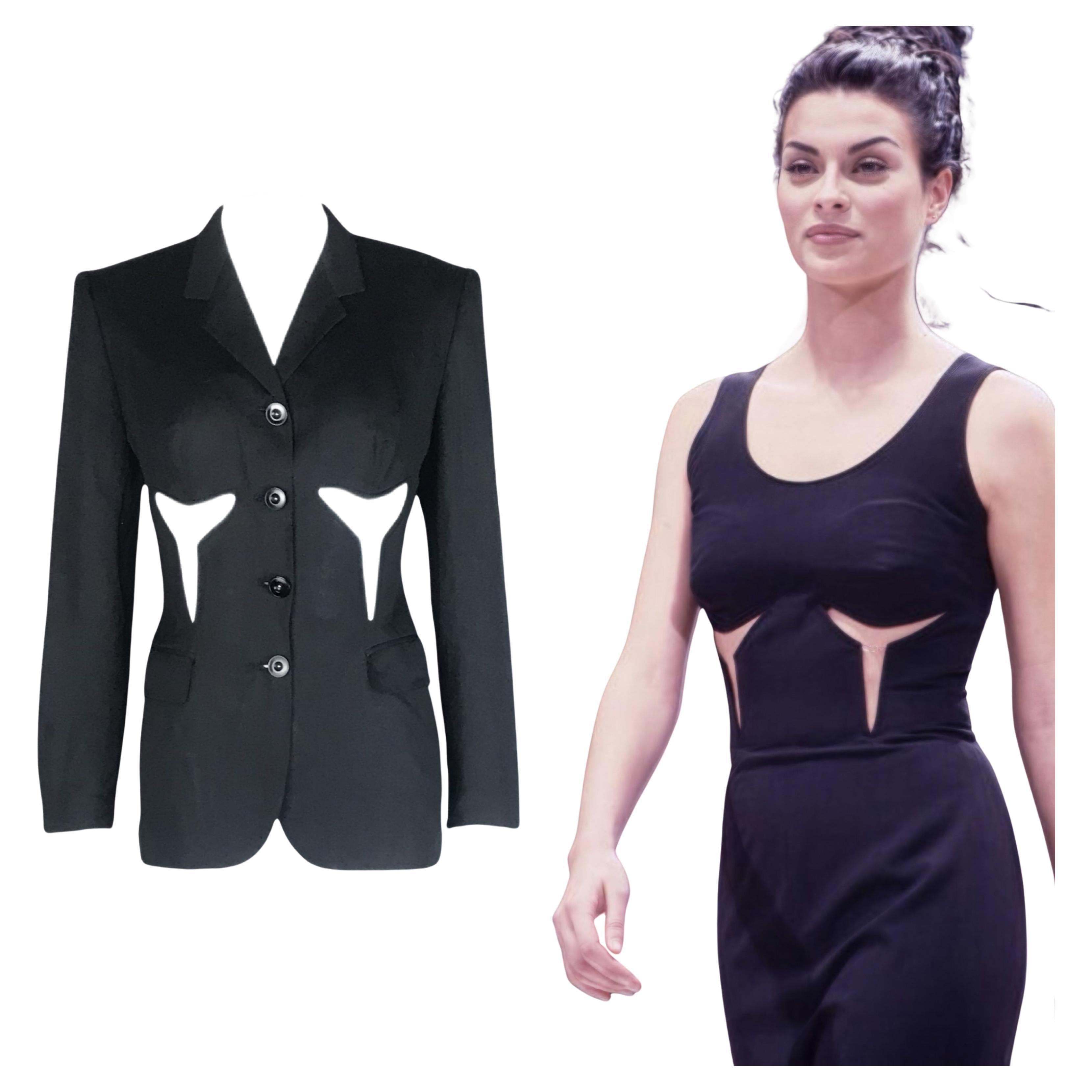 JEAN PAUL GAULTIER S/s 1993 Under-bust Cutout Tailored Blazer en venta