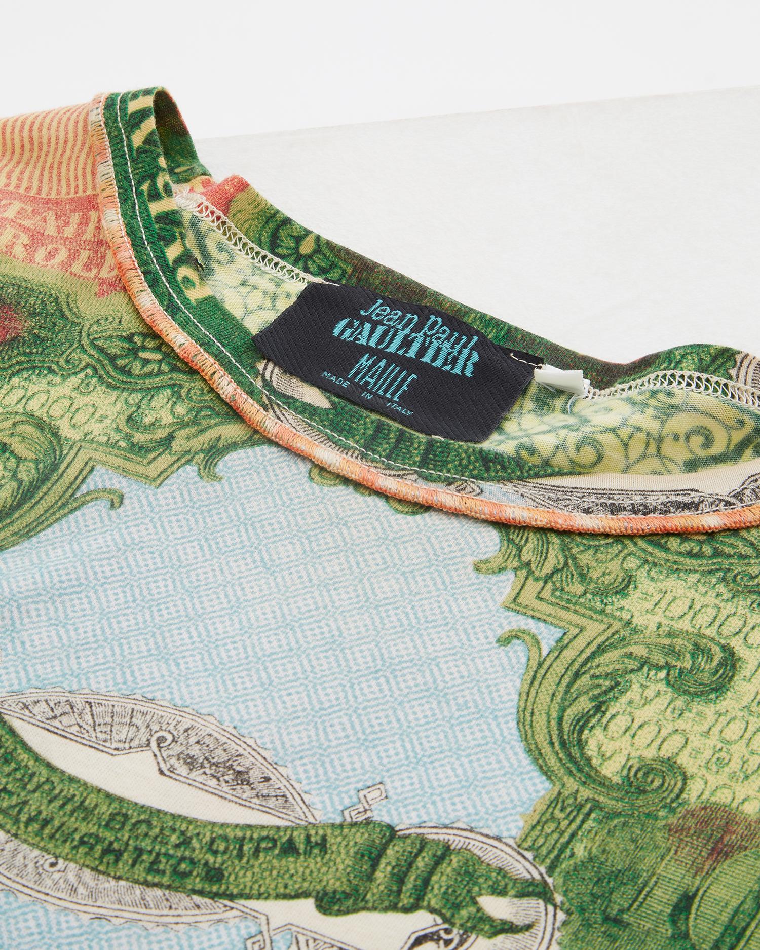 Jean Paul Gaultier 	S/S 1994 “Les Tatouages” baroque sculptures money dollar t-s in vendita 4