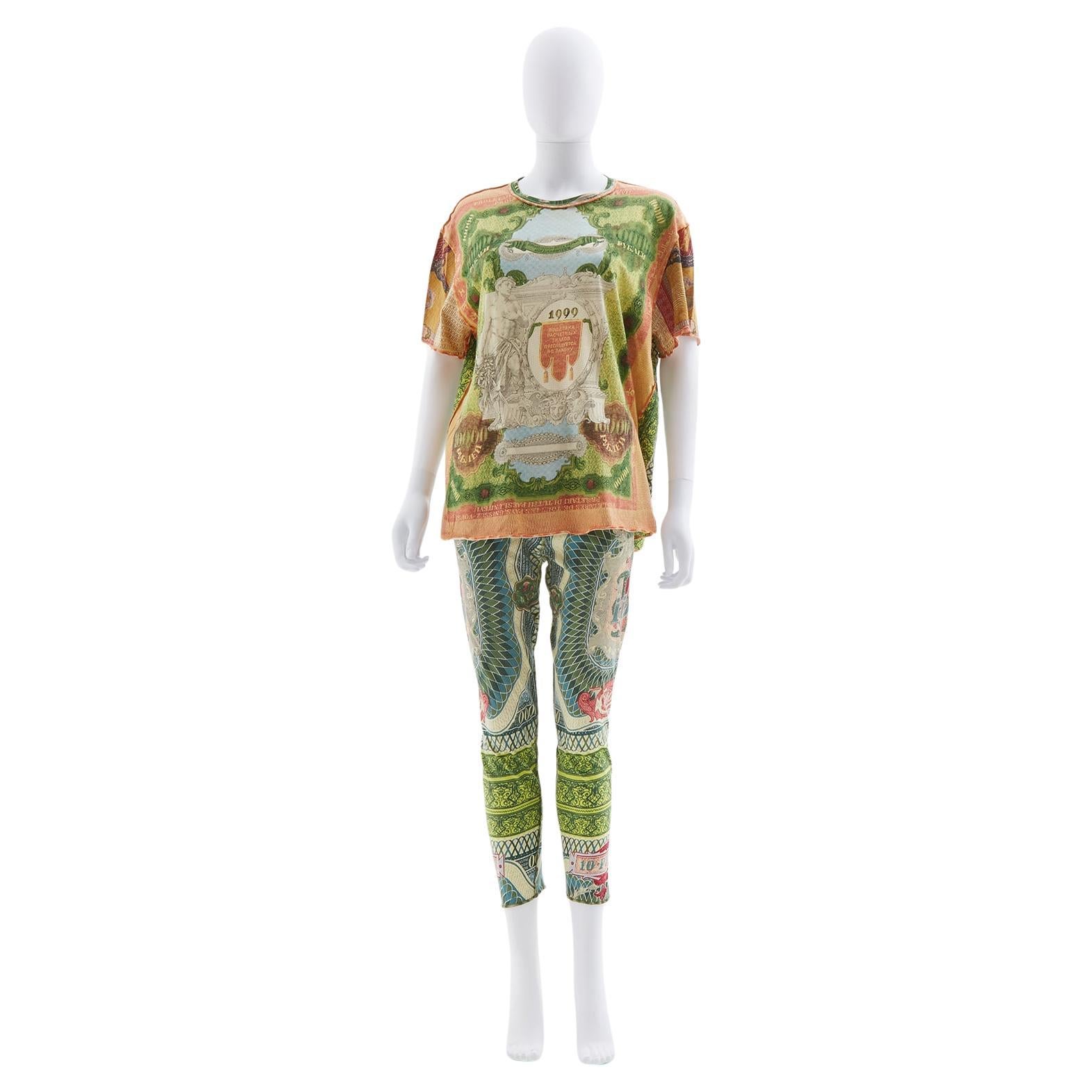 Jean Paul Gaultier 	S/S 1994 “Les Tatouages” baroque sculptures money dollar t-s