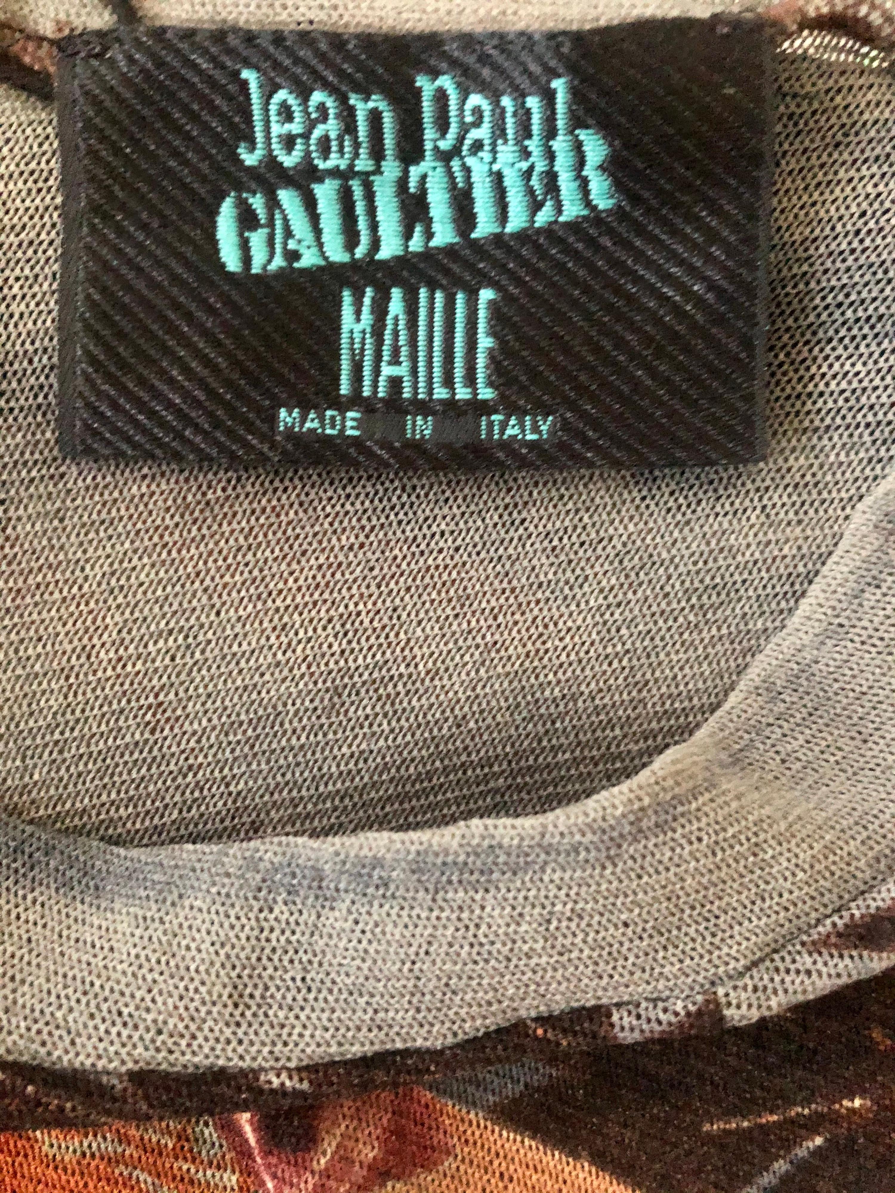 Haut en maille semi-transparente imprimé « Birth of Venus » Jean Paul Gaultier S/S 1995 Vintage 2