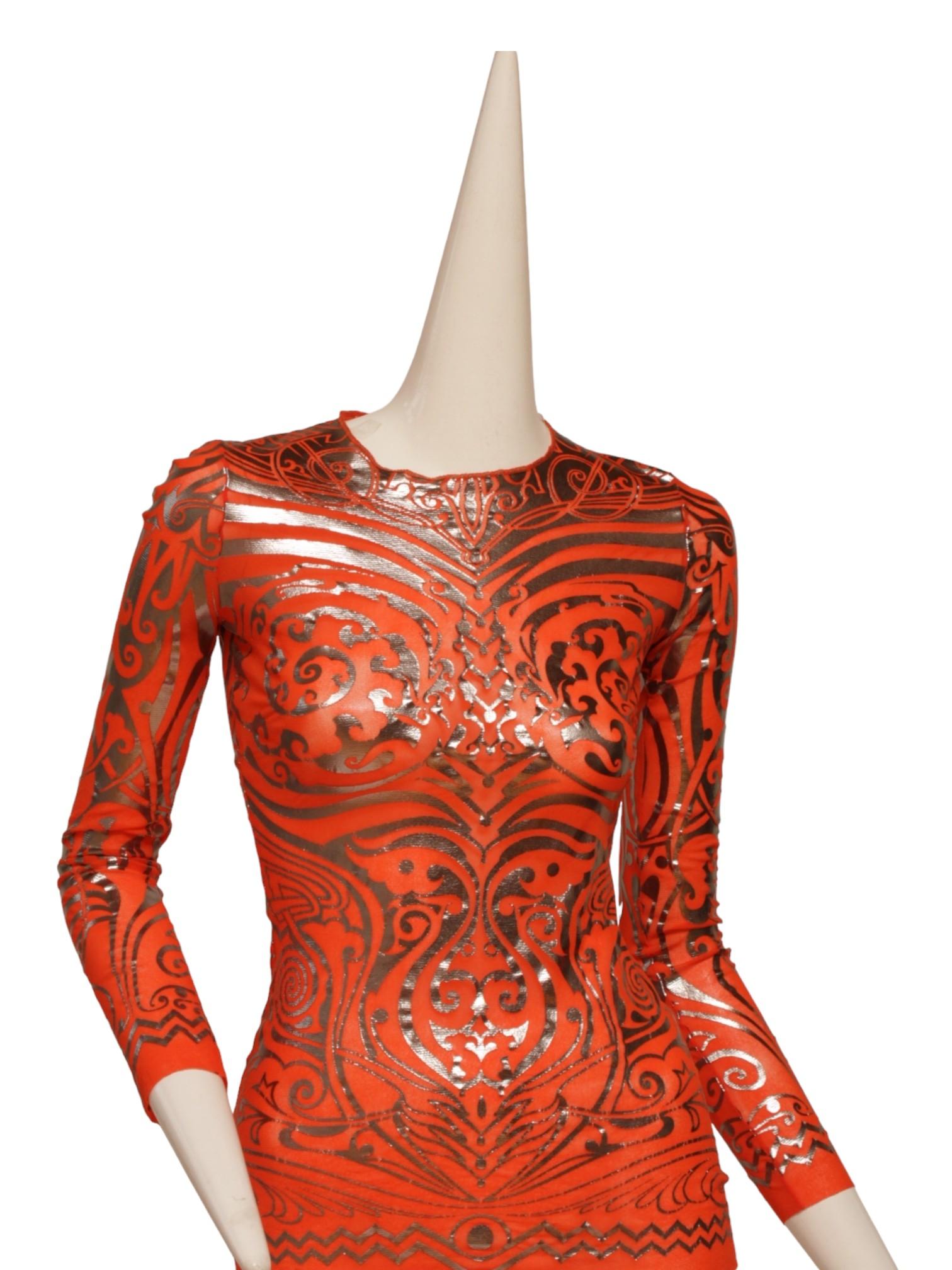 JEAN PAUL GAULTIER P/E 1996: ensemble con stampa tatuaggio Cyberbaba in vendita 5
