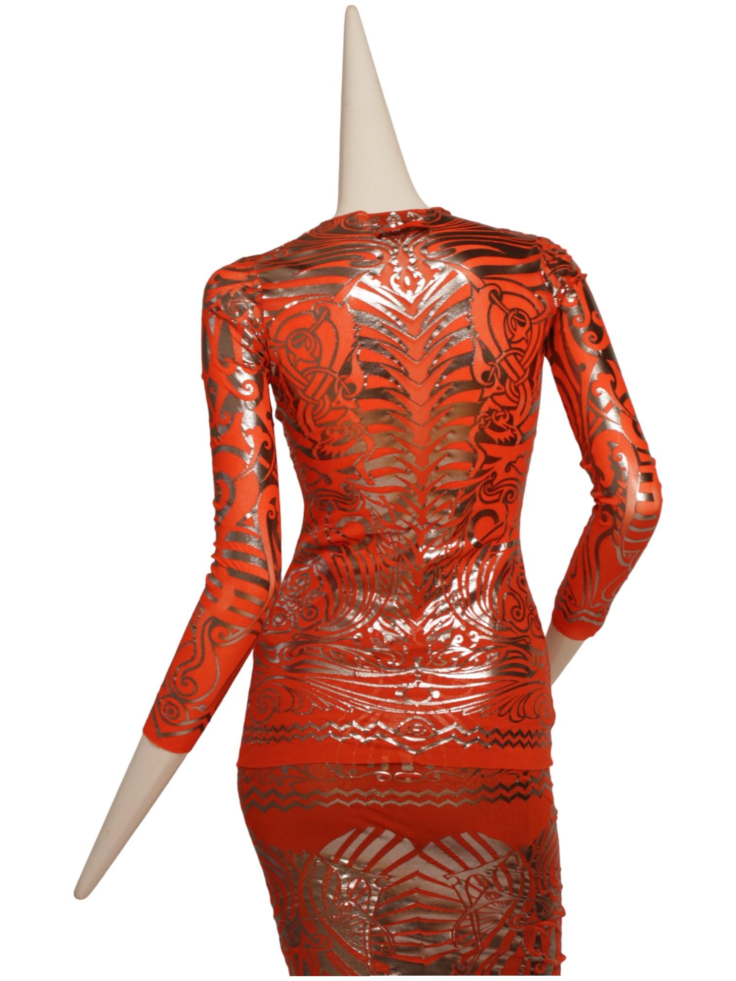 JEAN PAUL GAULTIER P/E 1996: ensemble con stampa tatuaggio Cyberbaba in vendita 1