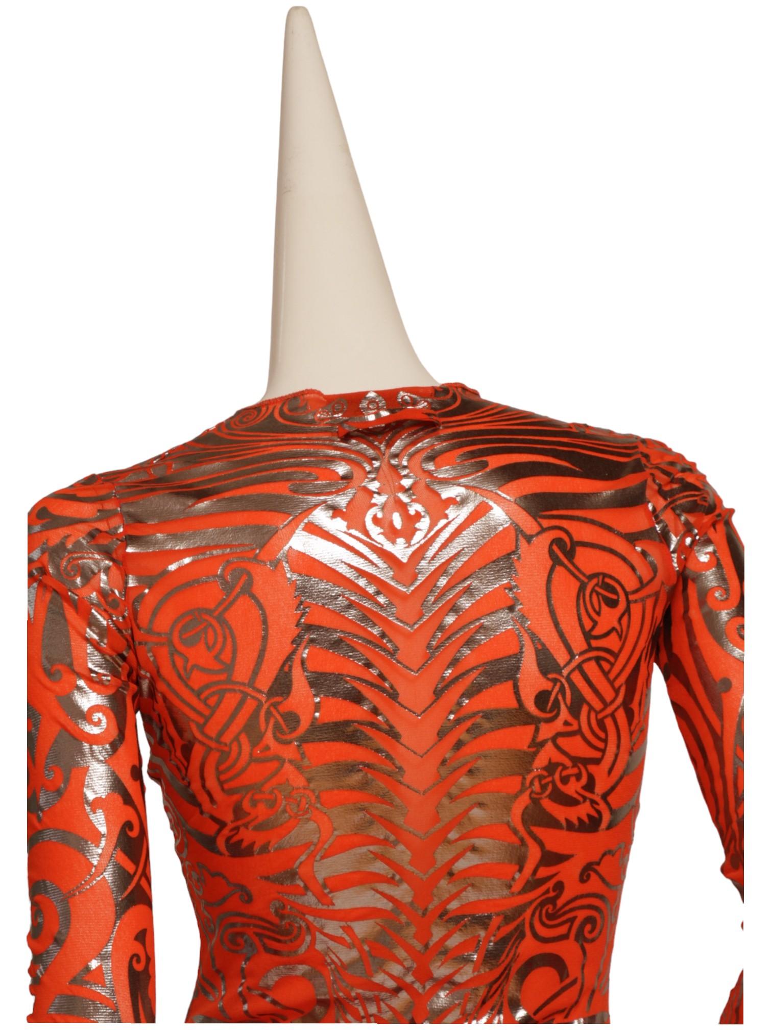 JEAN PAUL GAULTIER P/E 1996: ensemble con stampa tatuaggio Cyberbaba in vendita 2
