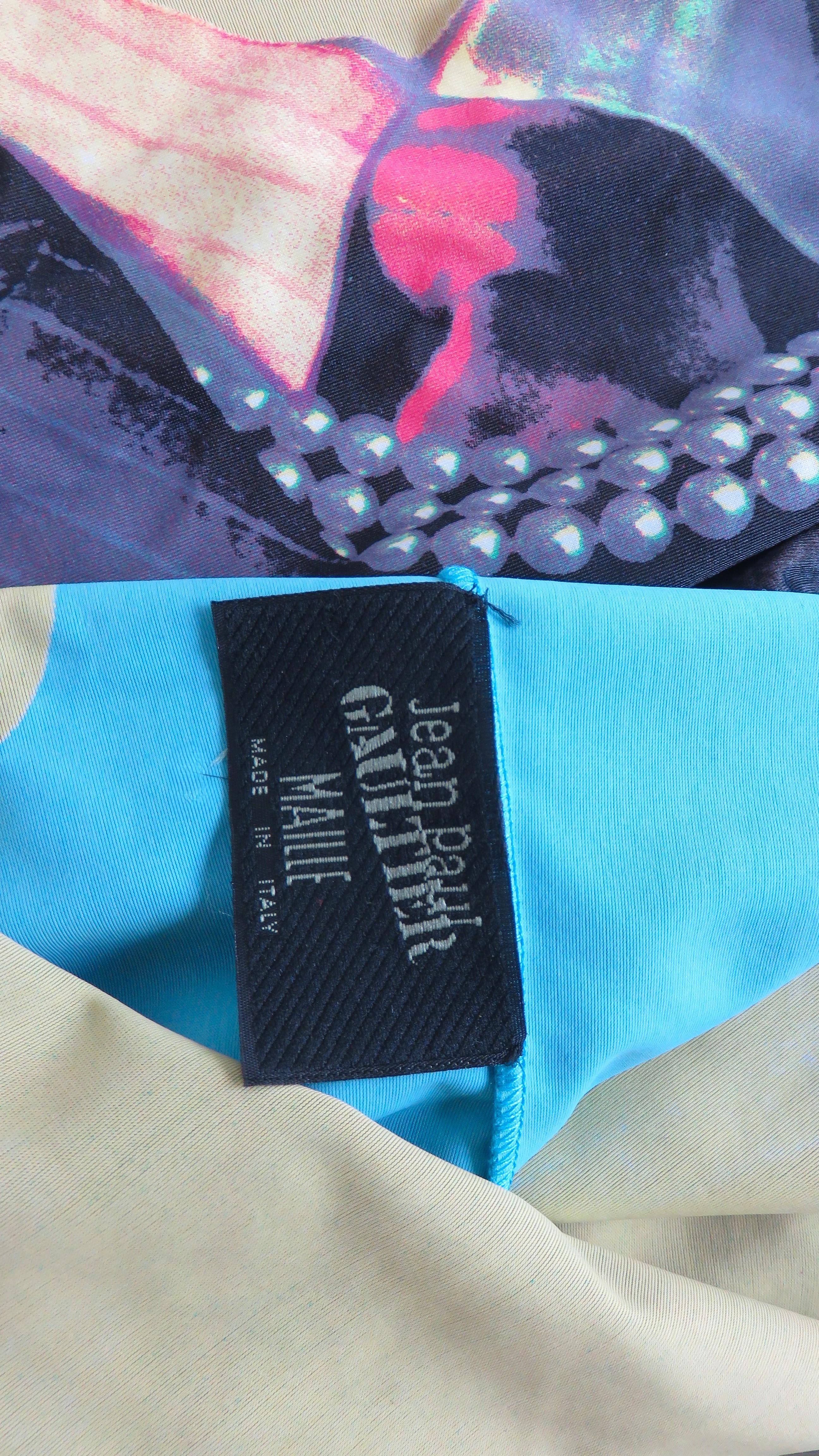 Jean Paul Gaultier S/S 1996 Trompe L'oeil Pearls and Necktie Top For Sale 7