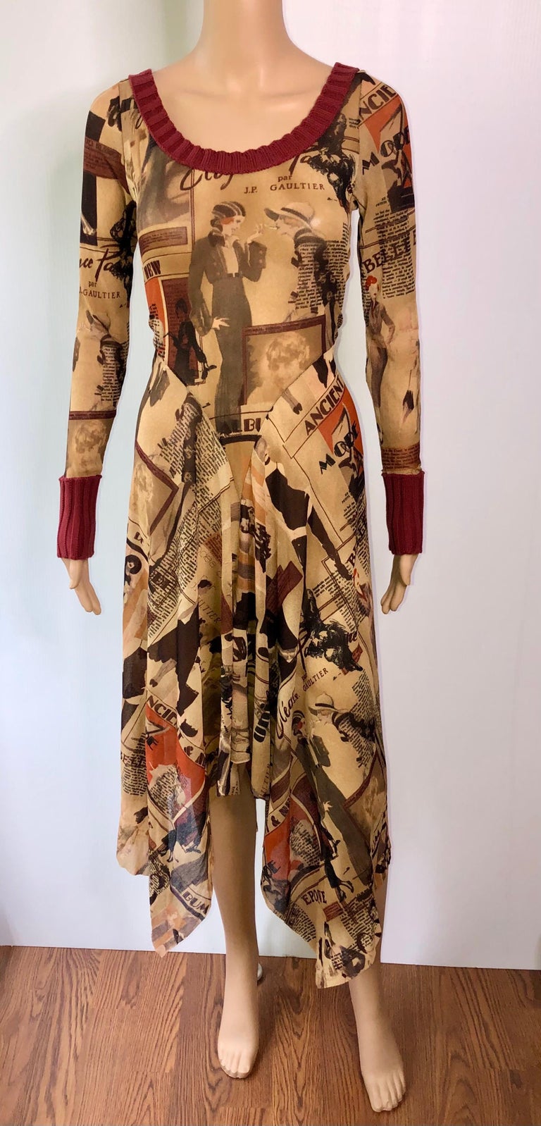 Jean Paul Gaultier S/S 1996 Vintage Belle Epoque Print Mesh Maxi Dress For  Sale at 1stDibs | celia gaultier, jean paul gaultier dress sale, vintage  save the queen dress